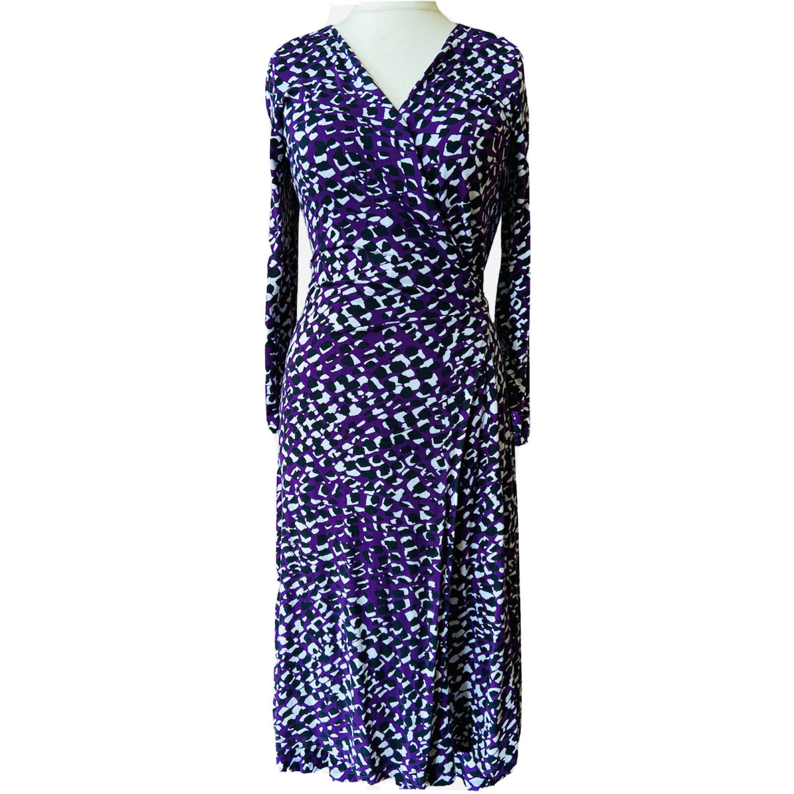 LK Bennett Womens Animal Print Long Wrap Dress Size 8