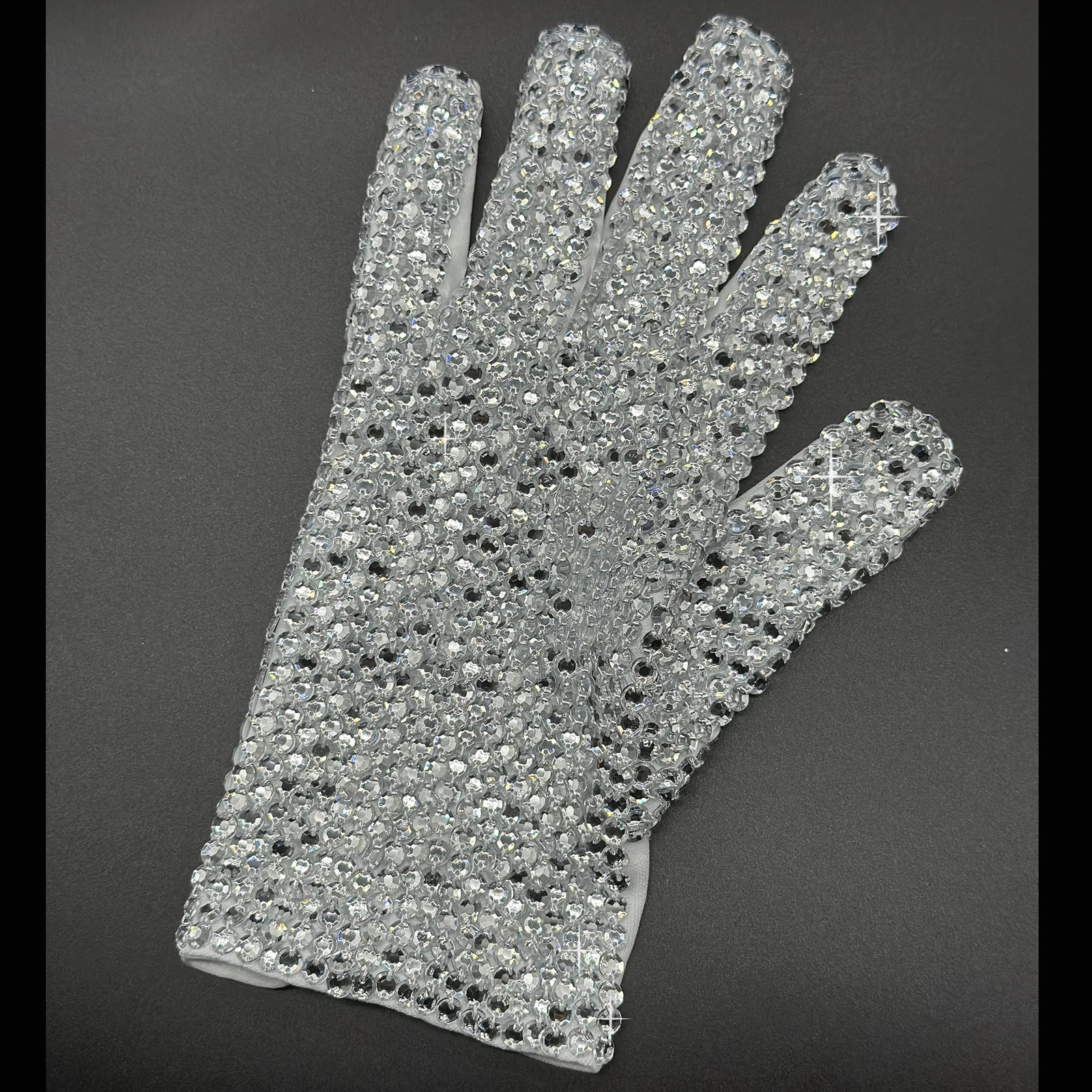 Handmade Glove with Full Crystals Michael Jackson Silver Adults Celebrate Impers