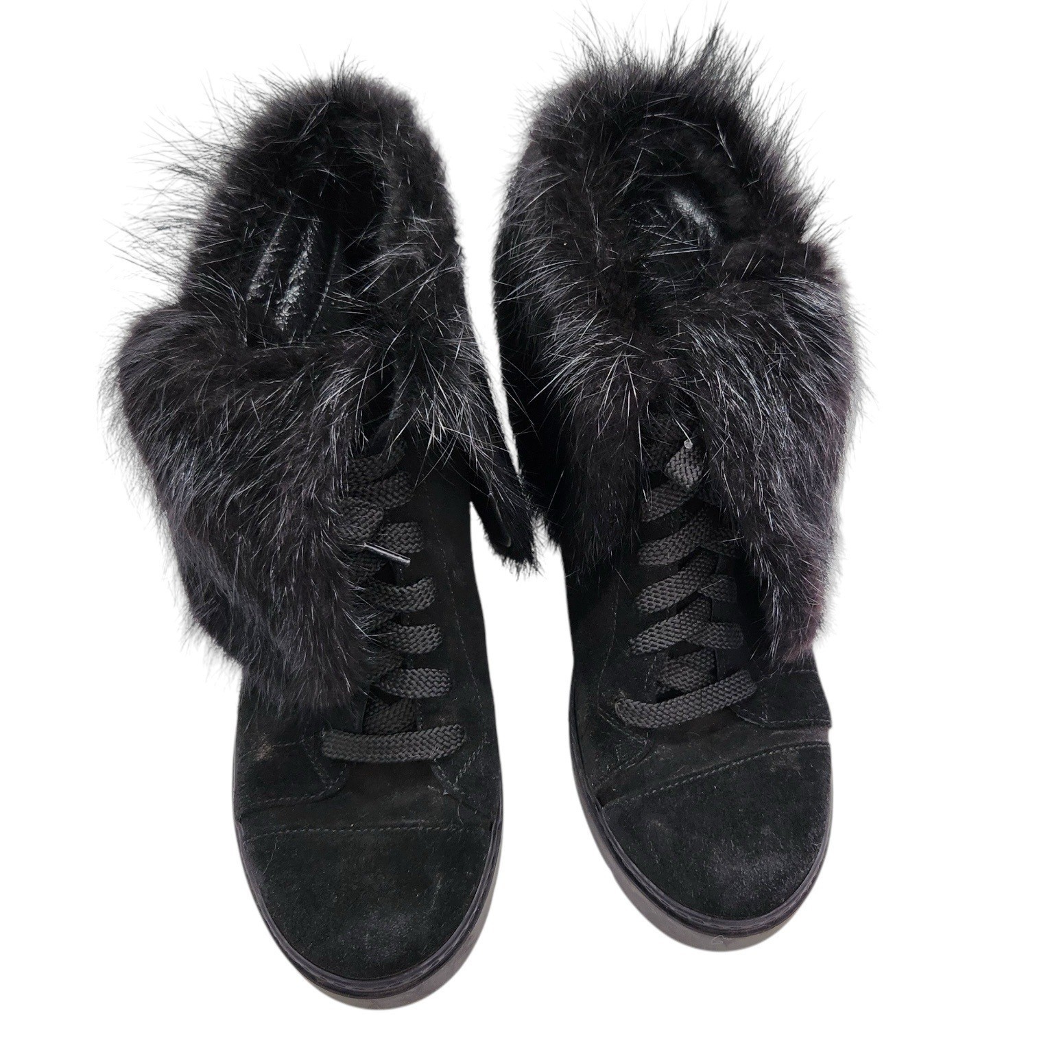 Litvin Mukluk Fur Cuff Platform Ankle Boots Booties 40 US 10 Mall Goth Festival