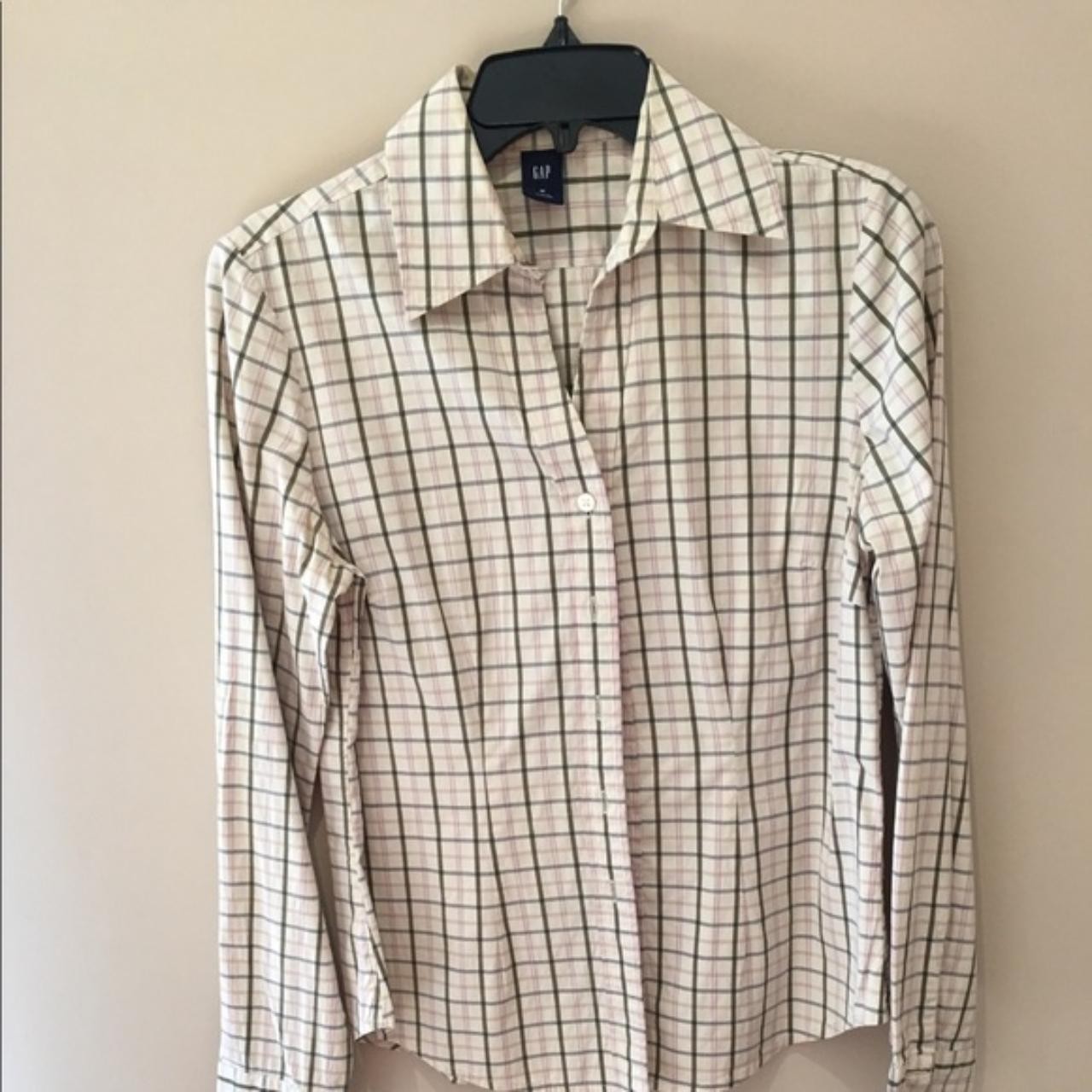 Gap Women’s plaid stretch button down Shirt top