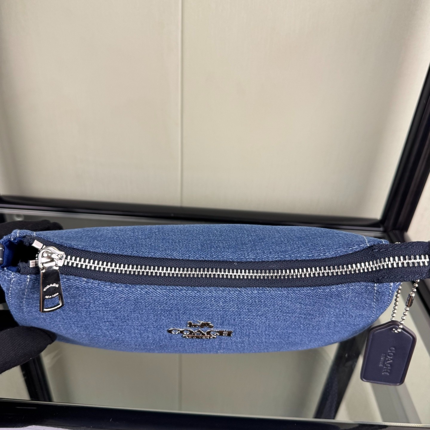 Coach Terry Shoulder Bag CAK35 H 6.10 in × W 9.65 in × D 2.95 in Blue