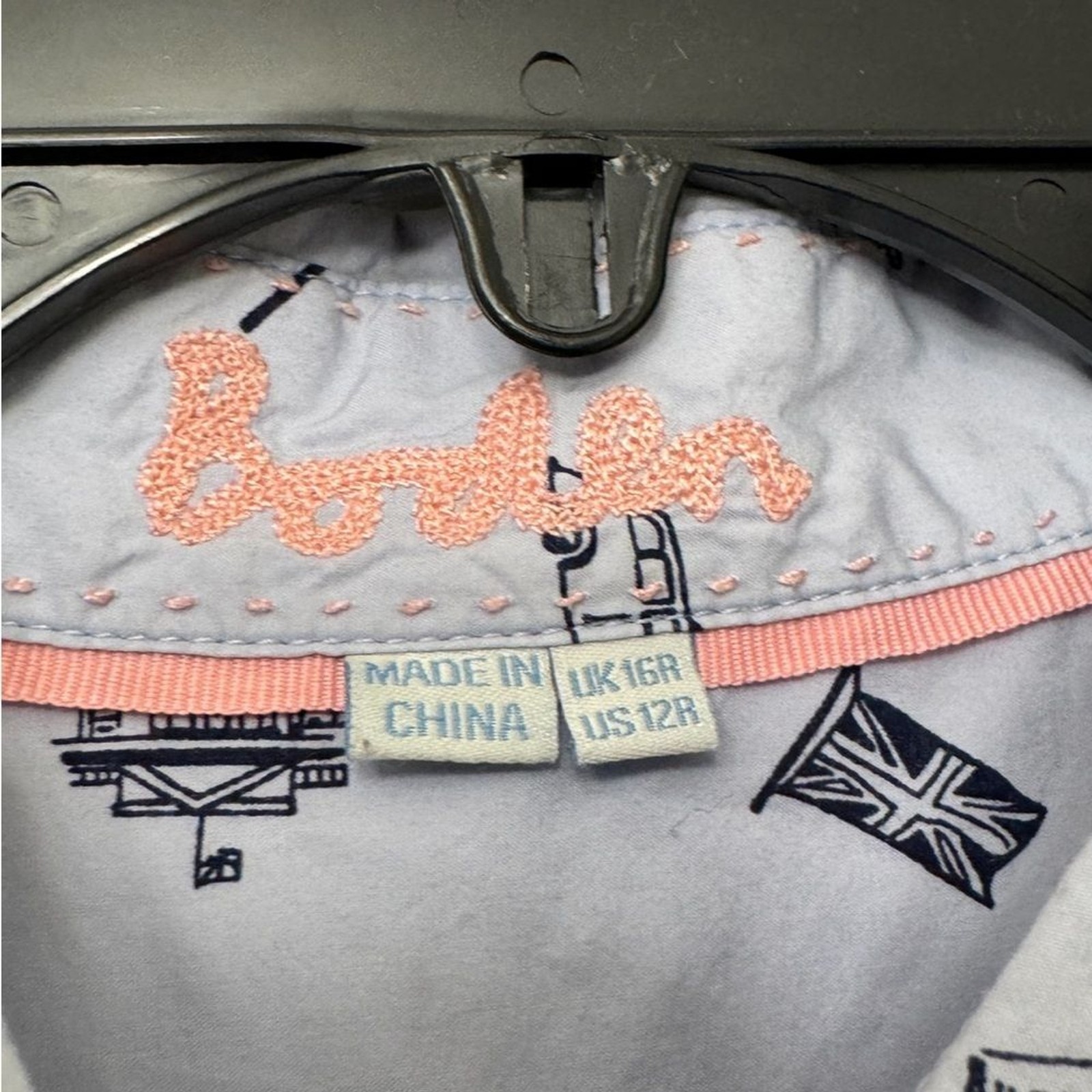 Boden Blue London City Printed Button Up Shirt