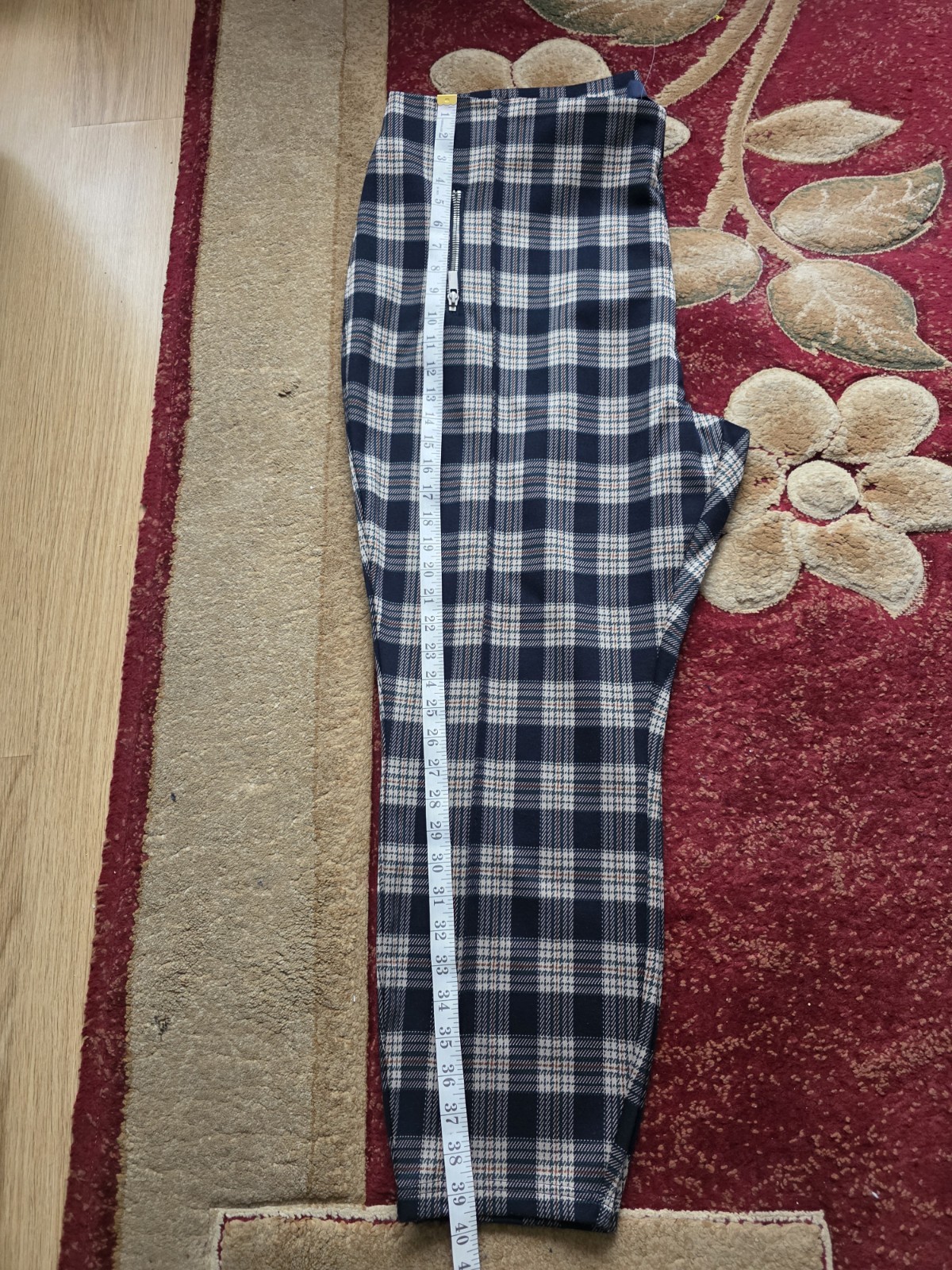 Next Women’s Checked Trousers Size 24R Blue Mix New with Tags