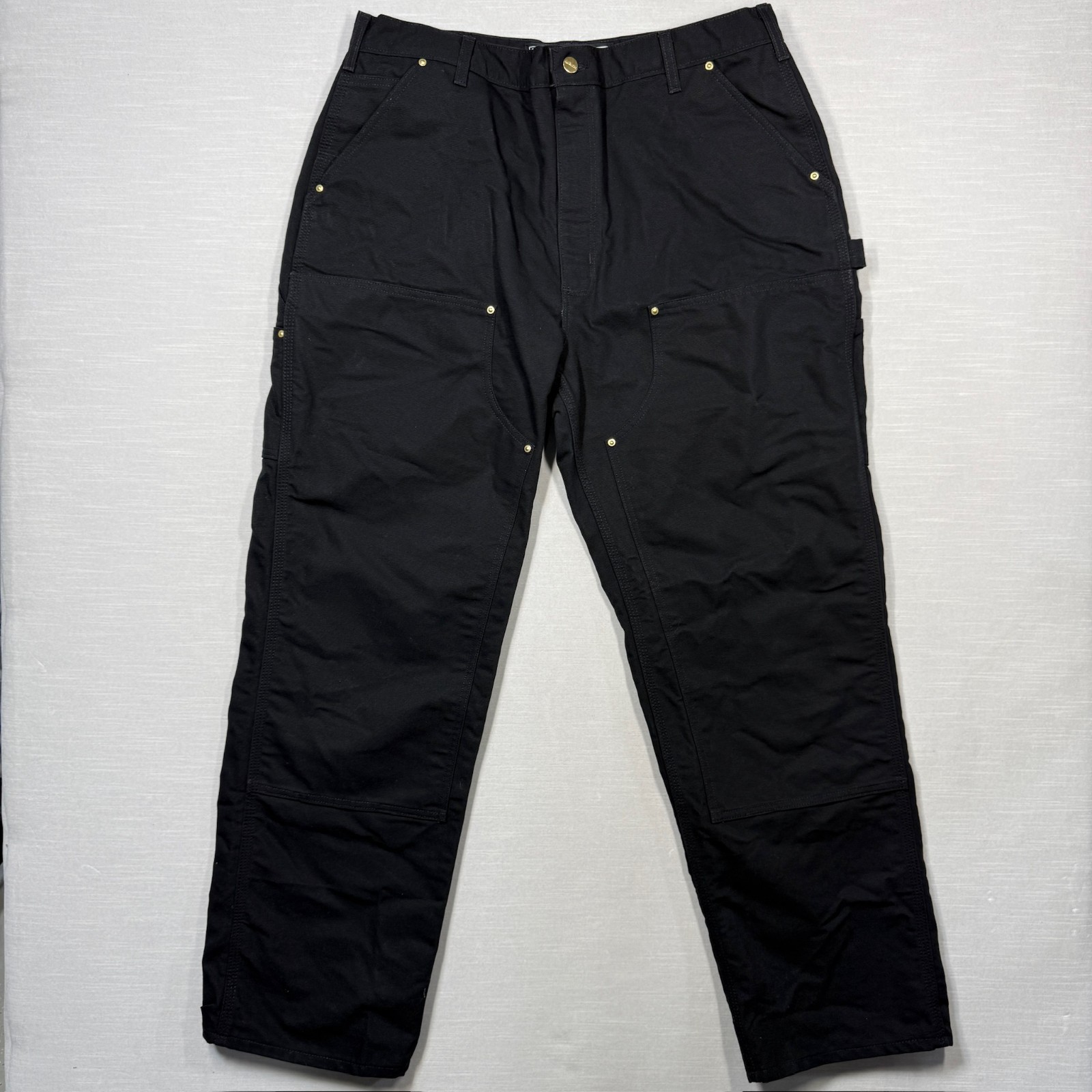 Carhartt Double Knee Pants Mens 40×32 Black Loose Fit Original Canvas B01 BLK