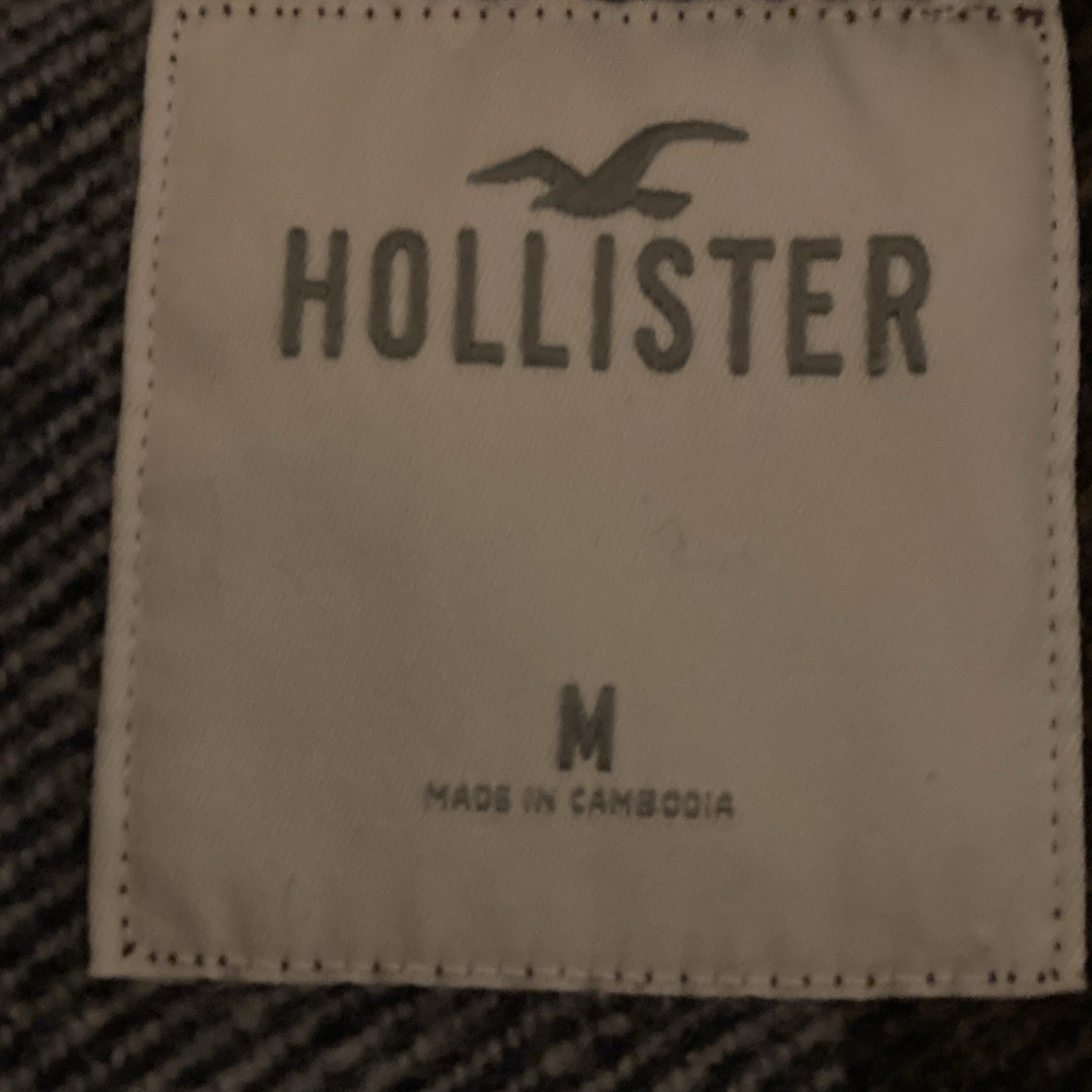 Hollister Cardigan Style Checkered Sweater Men’s Medium Tan Blue White