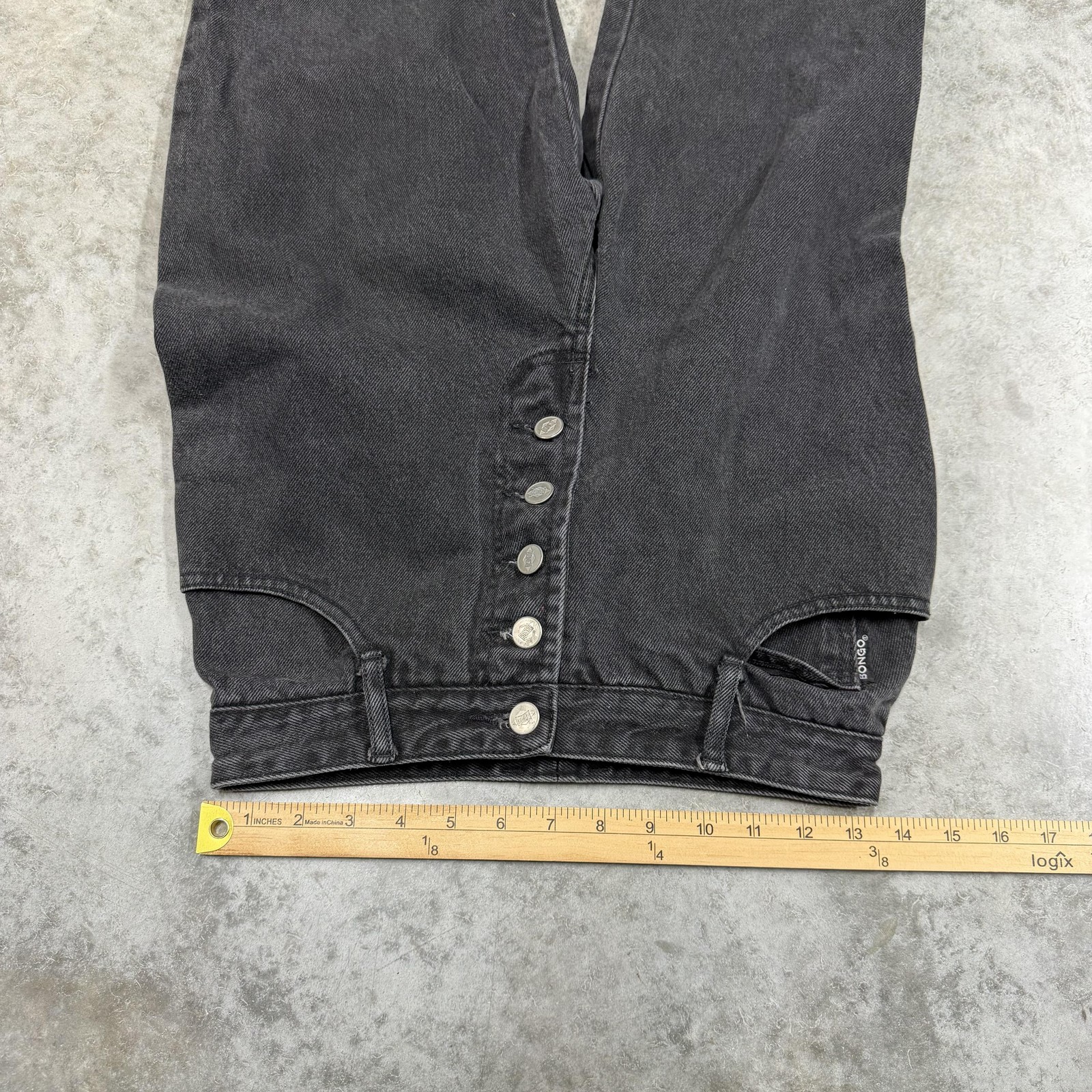 Vintage Bongo Jeans Juniors 7 Black High Rise Mom Tapered Leg Made USA 90s