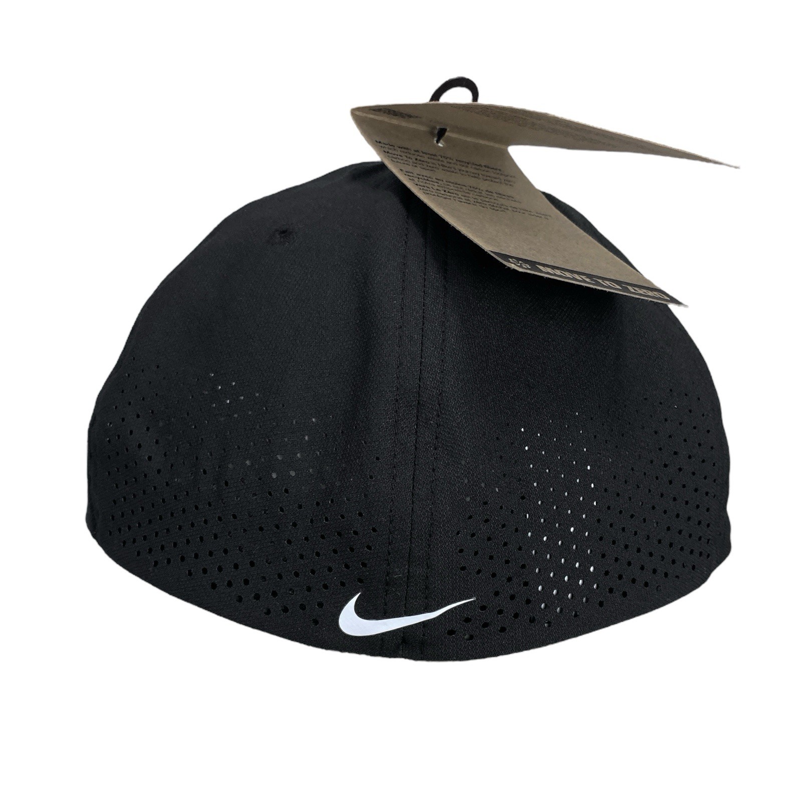 Nike Dri-FIT ADV Rise Structured Swoosh Flex Cap Hat Size M/L Black FB5633-010