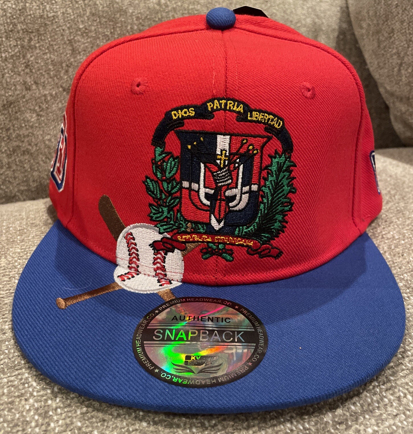 Dominican Republic Red Baseball Hat cap Gorra limited new DR Shield And Flag