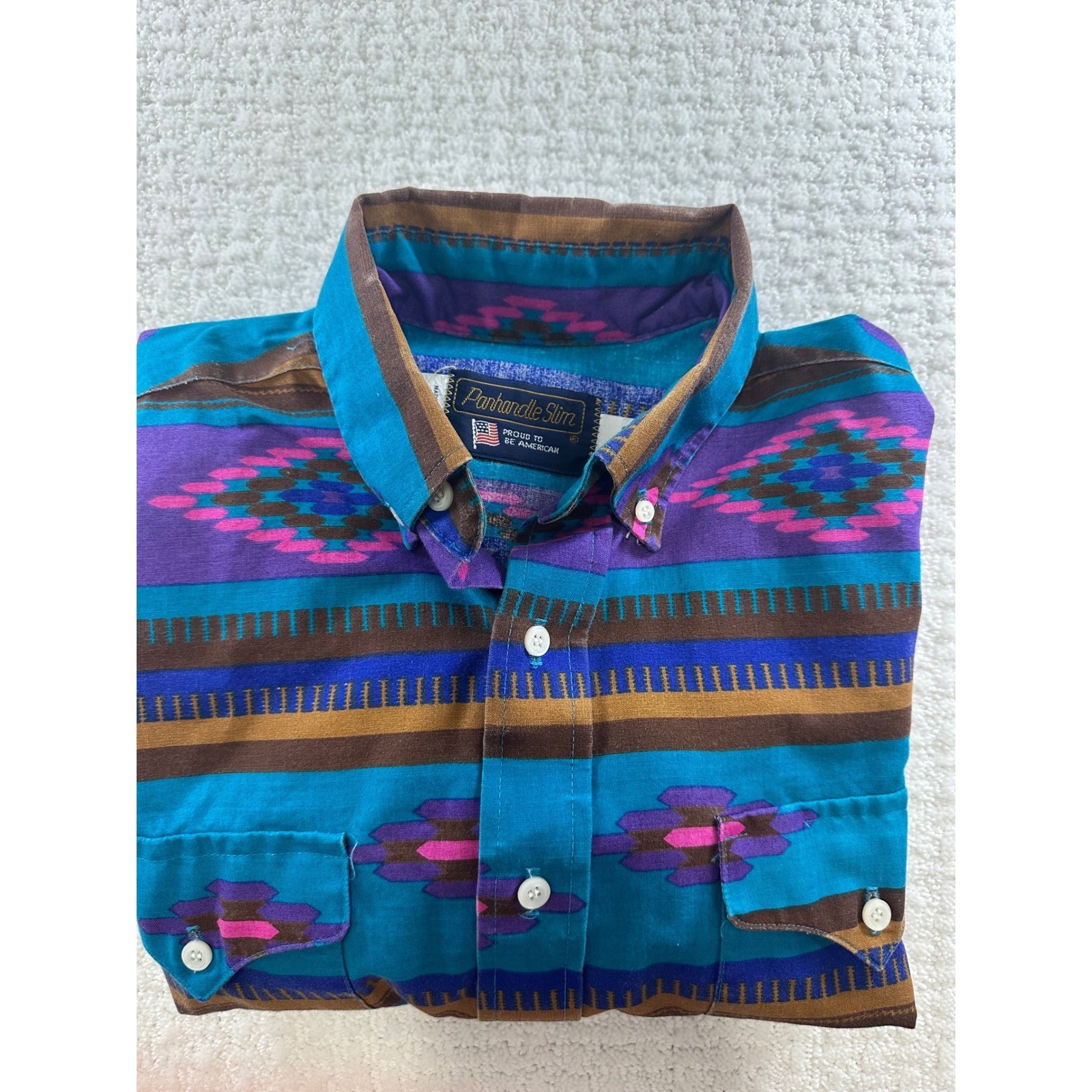 Panhandle Slim Southwestern Aztec Western Long Sleeve Button Down