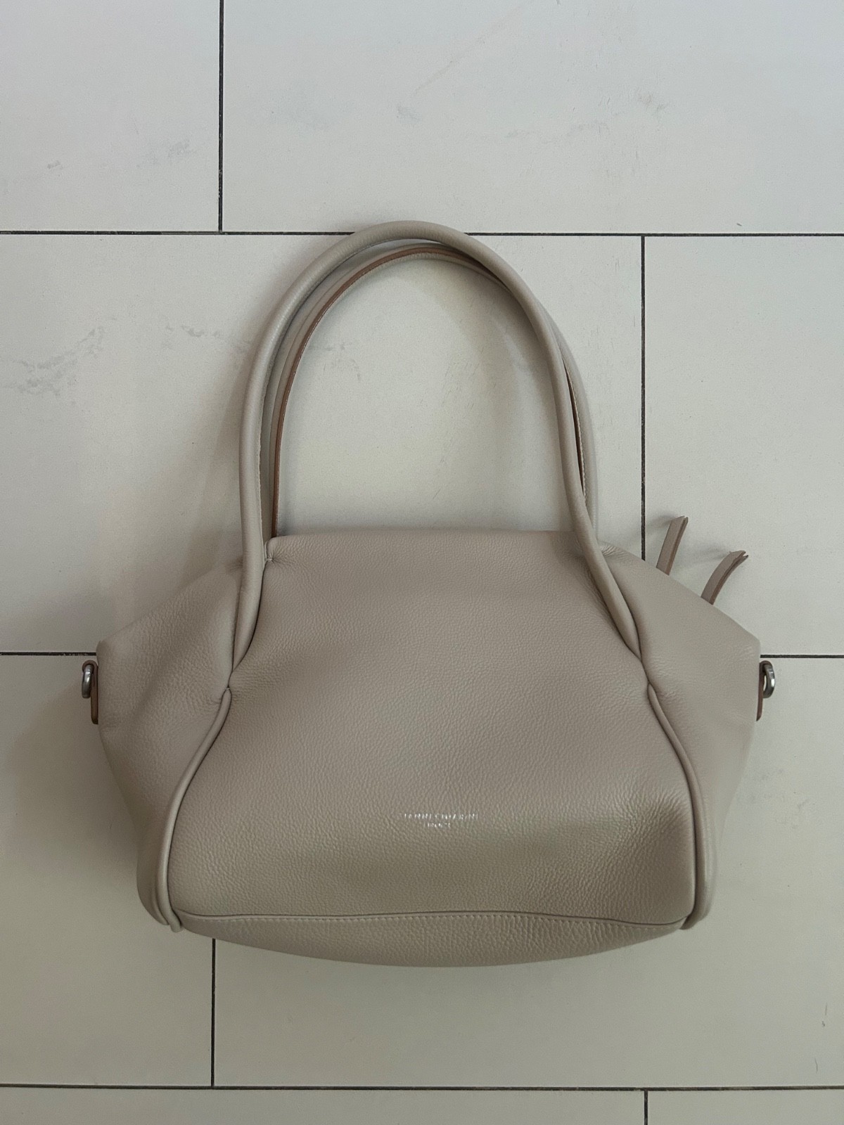 Gianni Chiarini Firenze Beige Genuine Leather Top Handle Bag – Made in Italy