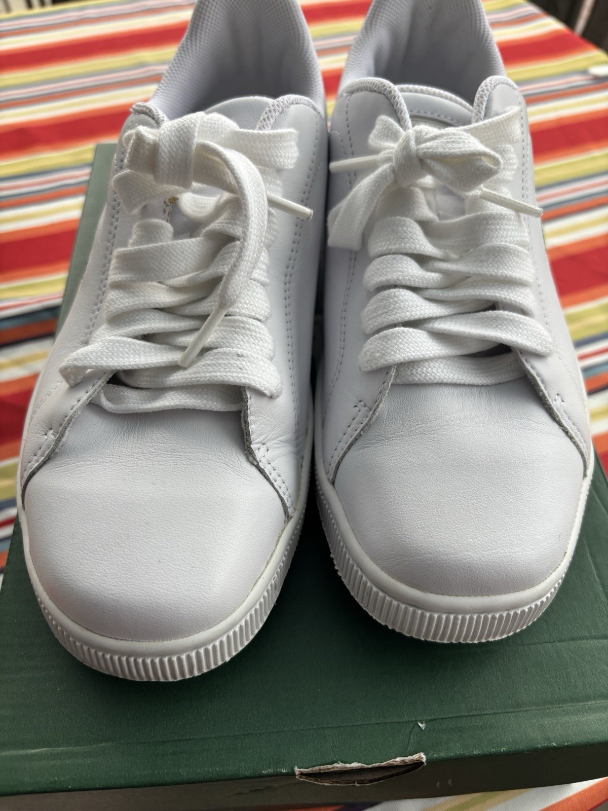 Lacoste Carnaby RS2 Men’s Shoes Sneakers White with Navy – Size 7.5