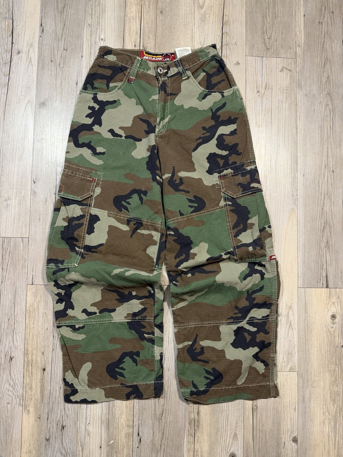 JNCO Jeans Camo Ripstop Cargo Pants Men’s 30W Baggy Wide-Leg Pockets