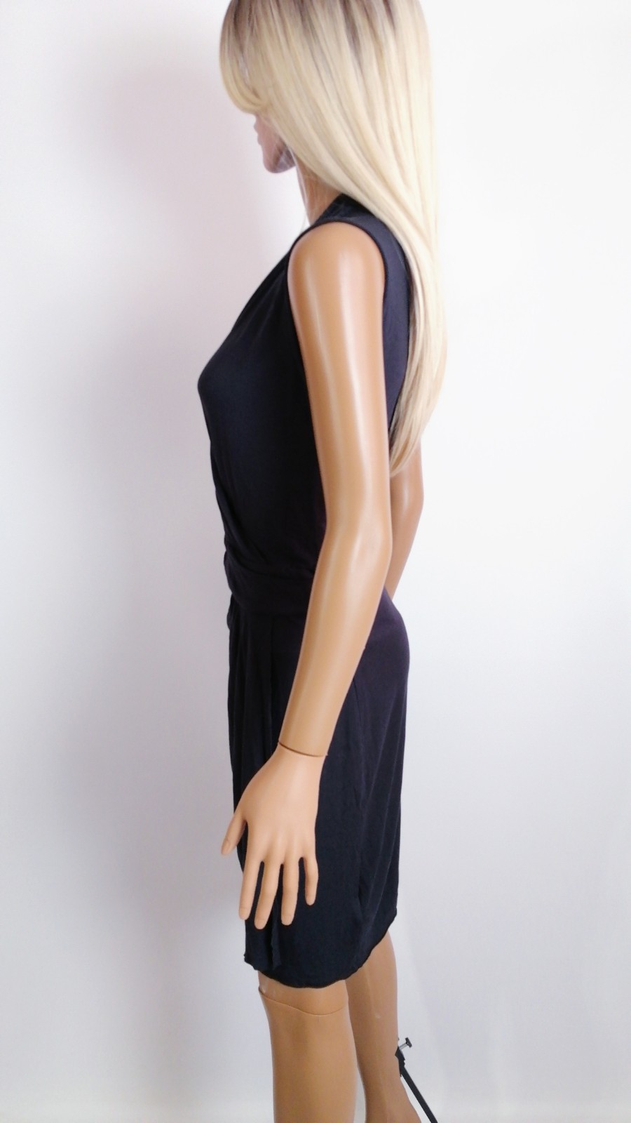 AllSaints Wrap Dress UK 10 US 6 Dark Gray Sleeveless Viscose Minimalist