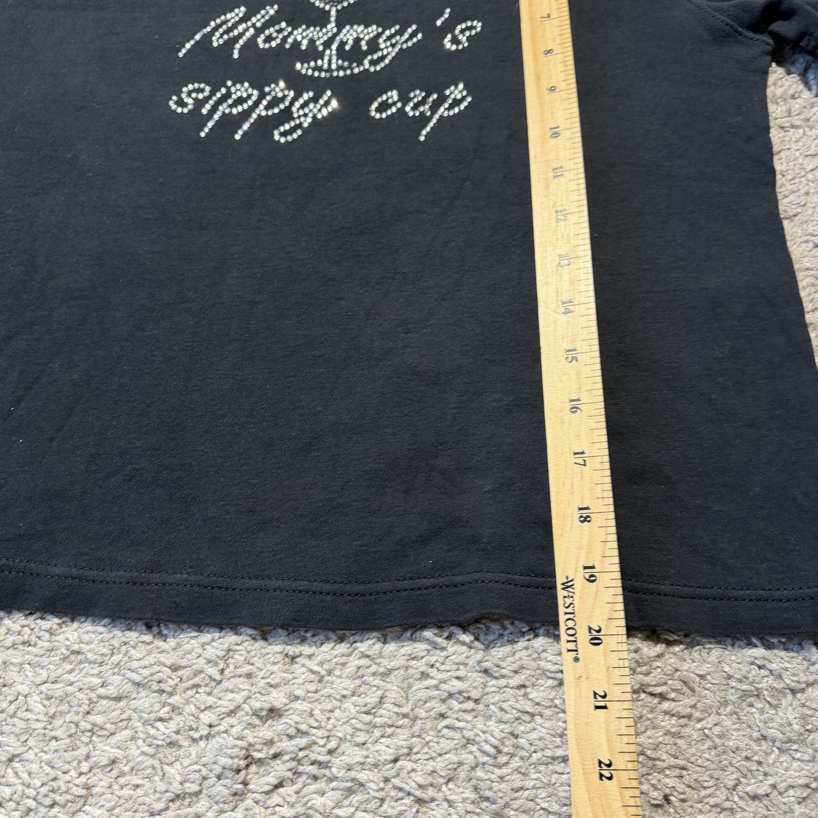 Y2K Rhinestone Tee MOMMY’S SIPPY CUP Wine Glass T-Shirt Bedazzled Medium