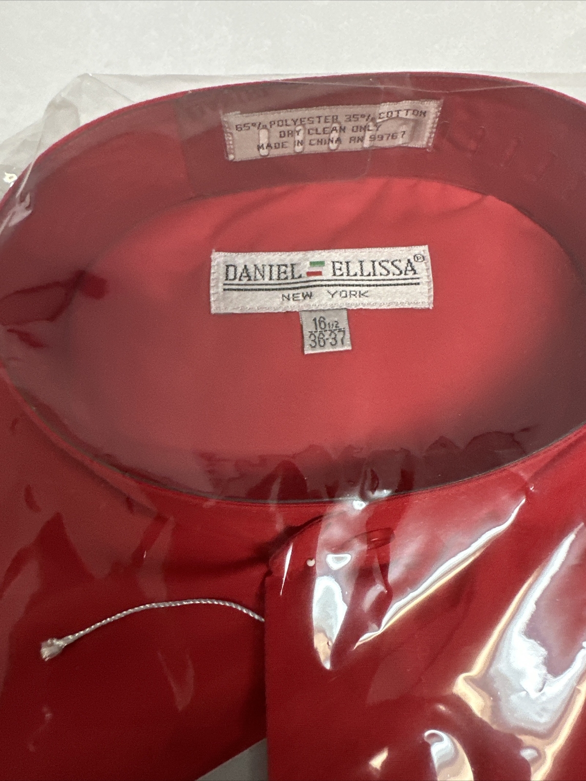 Daniel Ellissa Red Mandarin No Collar Collar Shirt DS3001C Men’s 16.5 (36/37)