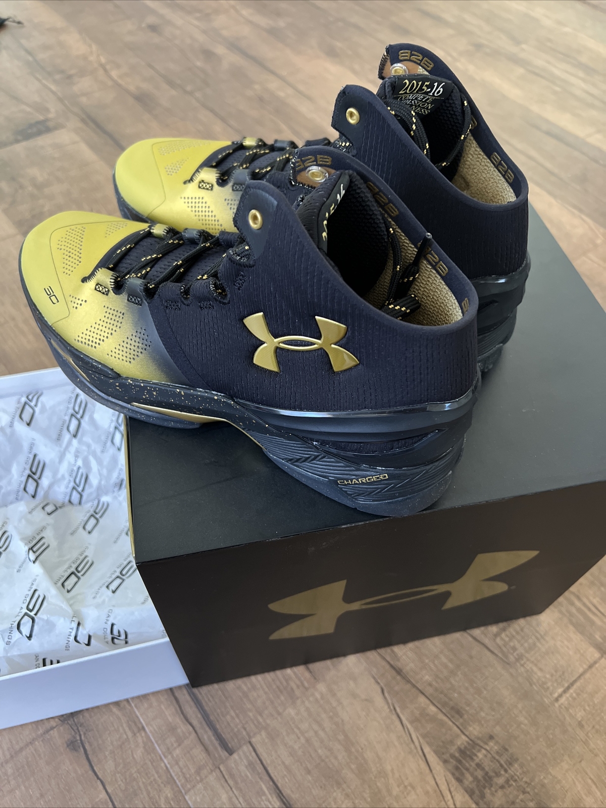 Under Armour Curry Back 2 Back B2B MVP Pack Warriors Championship Size 10.5