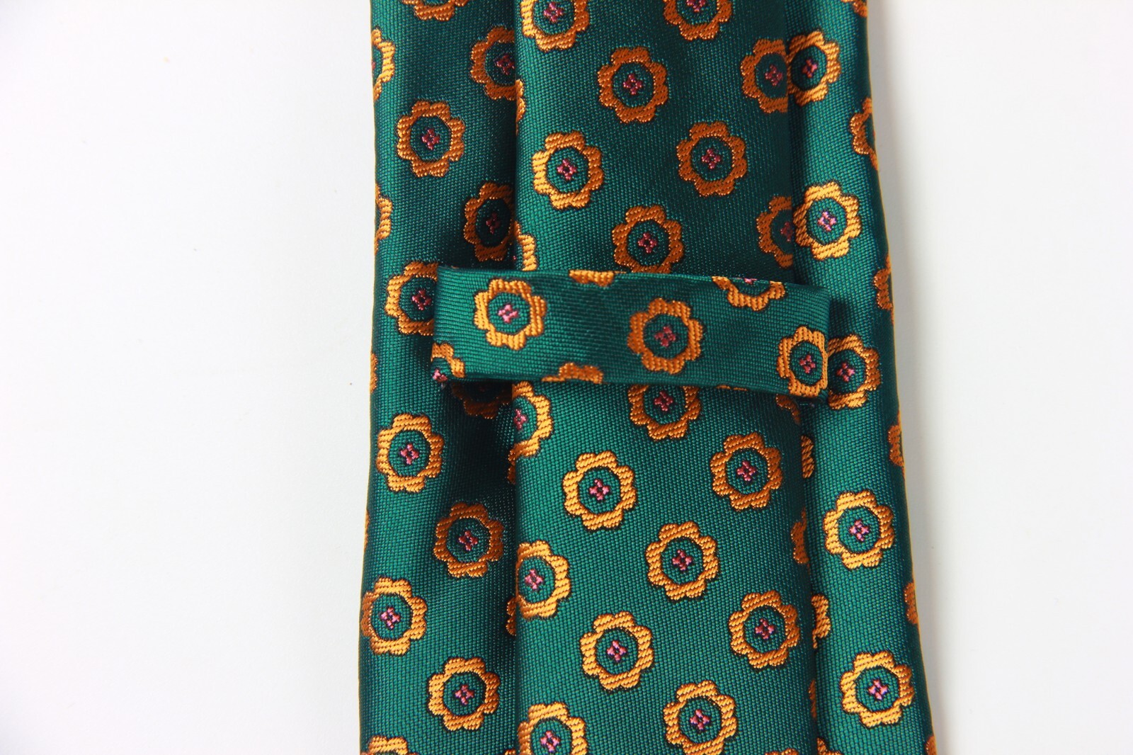 New Classic Polka Dot Green Gold JACQUARD WOVEN 100% Silk Men’s Necktie Tie