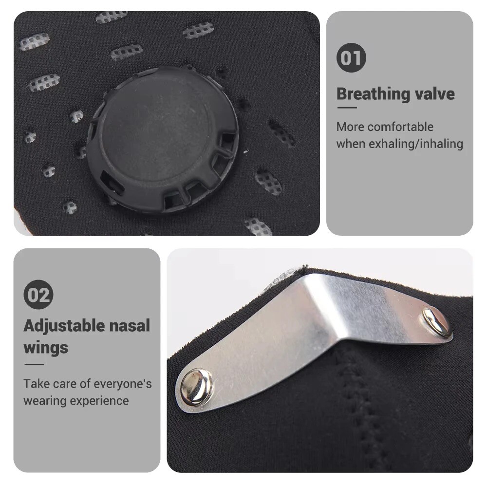 Reusable Respirator Face Mask with Active Carbon Filters for Woodworking Moving