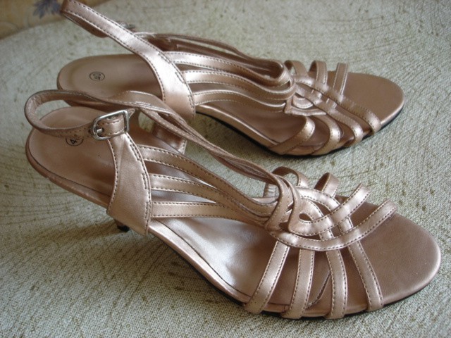 Ankle Strappy Open Toe Stilettos High Heel Sandals Bronza Sz 8,5/UK 6,5 /EUR 40