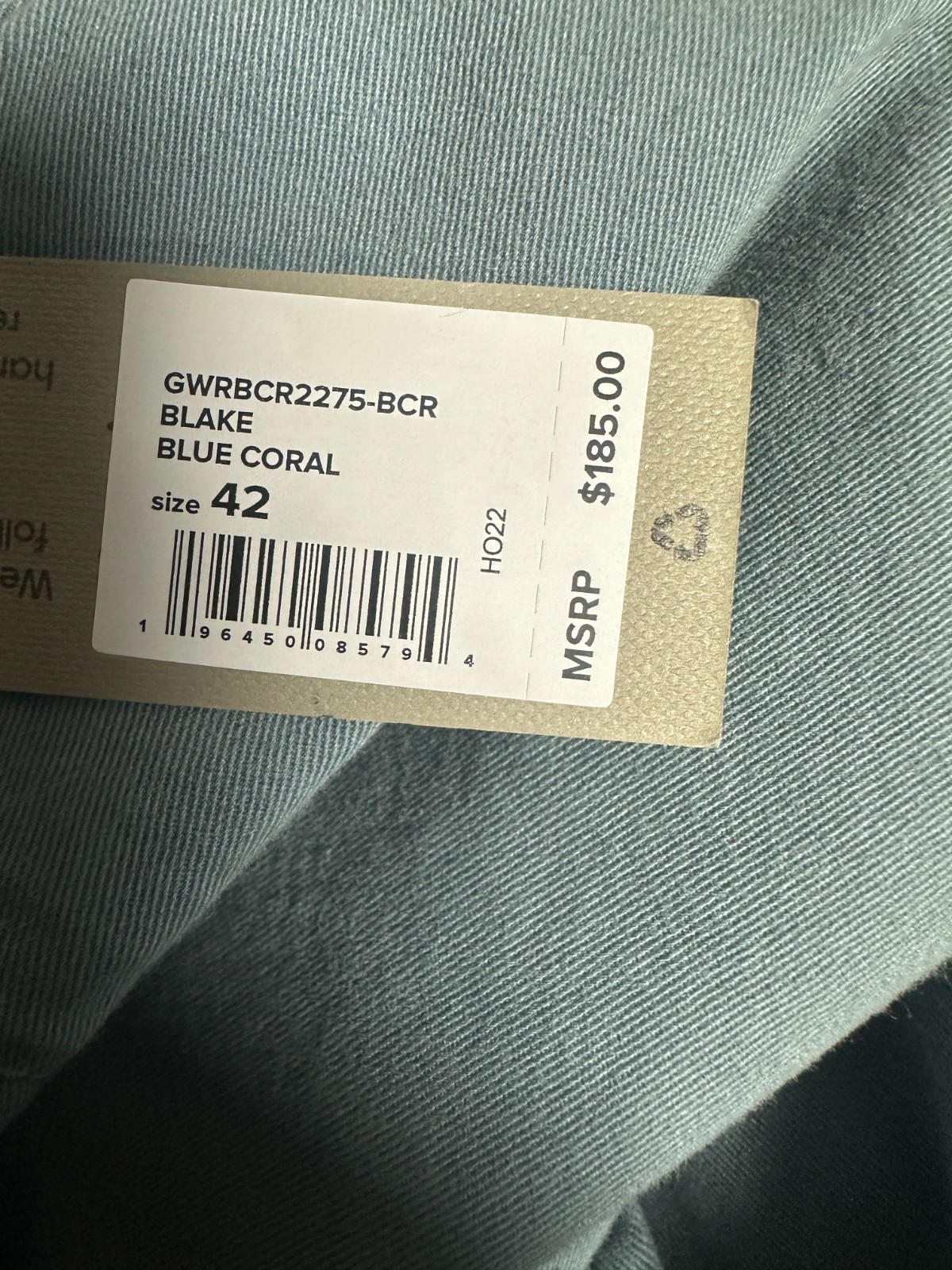 Hudson Blake Slim Straight Jeans Blue Coral 42 Mens GWRBCR2275 New