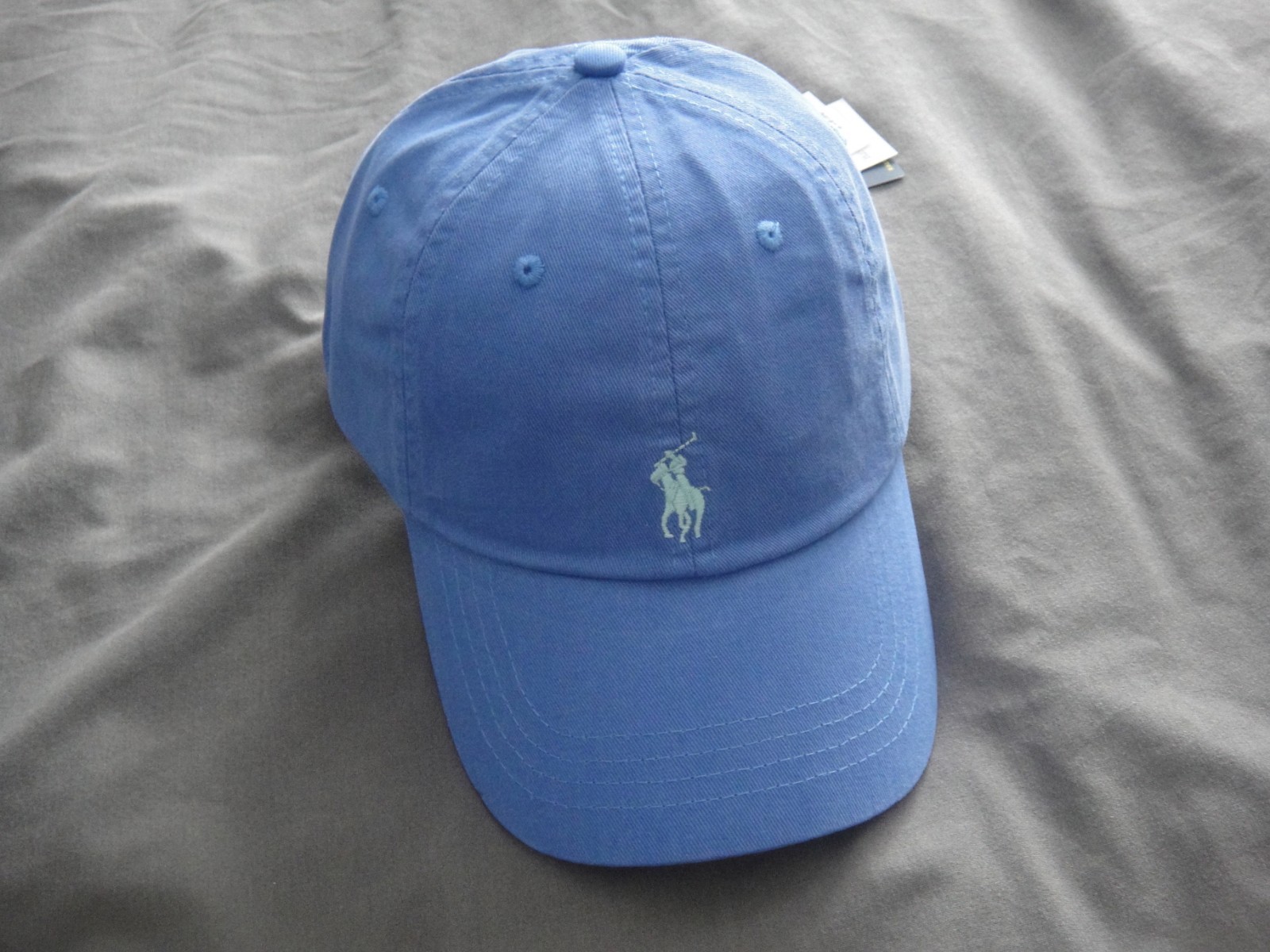 POLO RALPH LAUREN Women Light Blue One Size Cotton Chino Adjustable Ball CAP,NWT