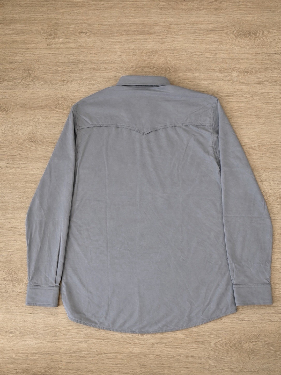 Poncho The San Saba Long Sleeve Shirt in Grey Men’s Size Large Slim Fit