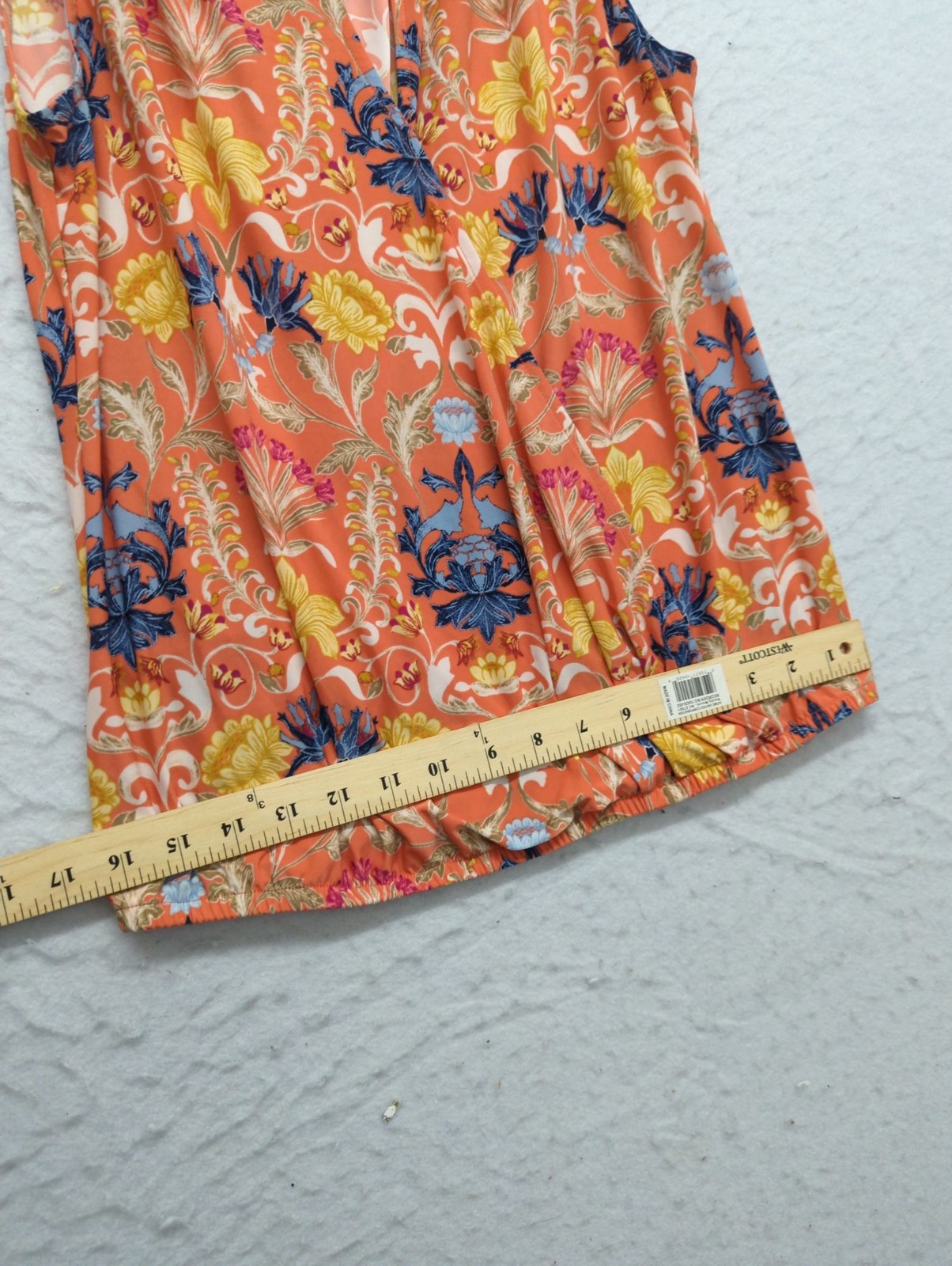 INC International Concepts Sleeveless Orange Floral Print Blouse Size S