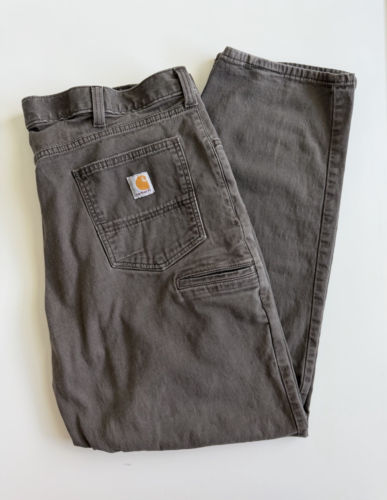 Carhartt Men’s Relaxed Fit Rigged Flex Gray Canvas Work Pants Stretch 42W