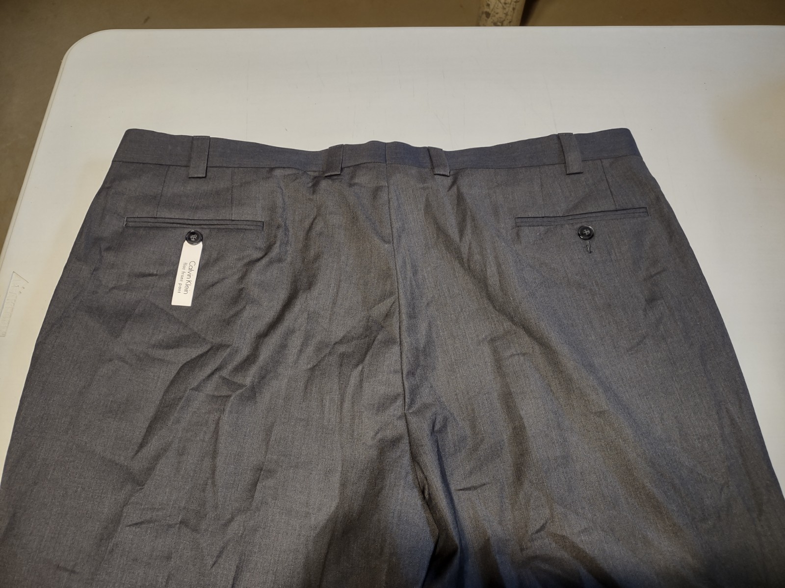 NWT – Calvin Klein – Men’s Flat Front Dress Pants – Charcoal – 42W x 42L