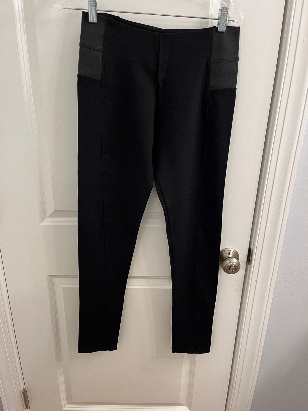 Shinestar Rayon/Nylon/Spandex Black Pants Womens Size Lg Straight Leg