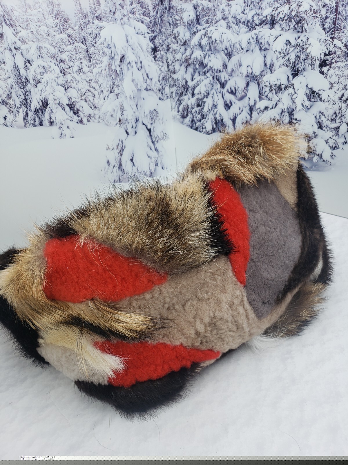 Real fur tote bag Patchwork Big fur shopper bag Women purse Gift for women
