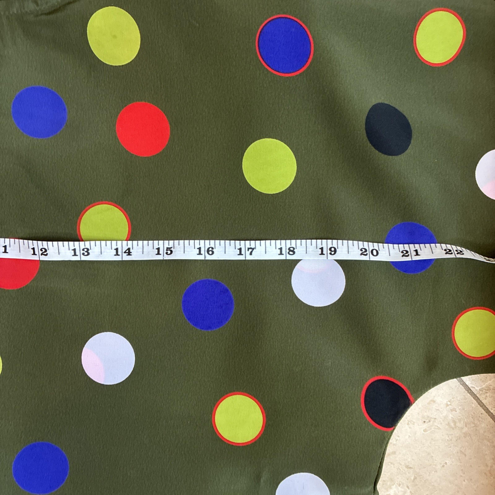 Vintage Dotted Blouse Olive Green Red Blue Lime Nicola Large Shoulder Pass
