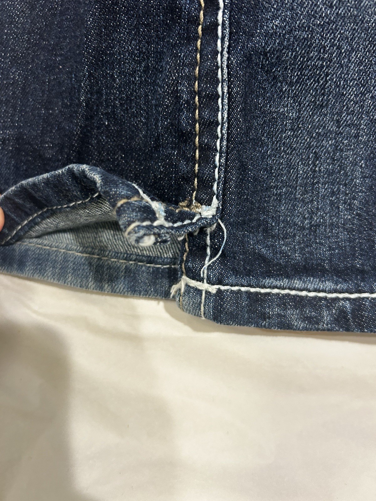 Maurices Y2K Contrast Thick Stitch Flare Jeans Dark Wash Size 9/10