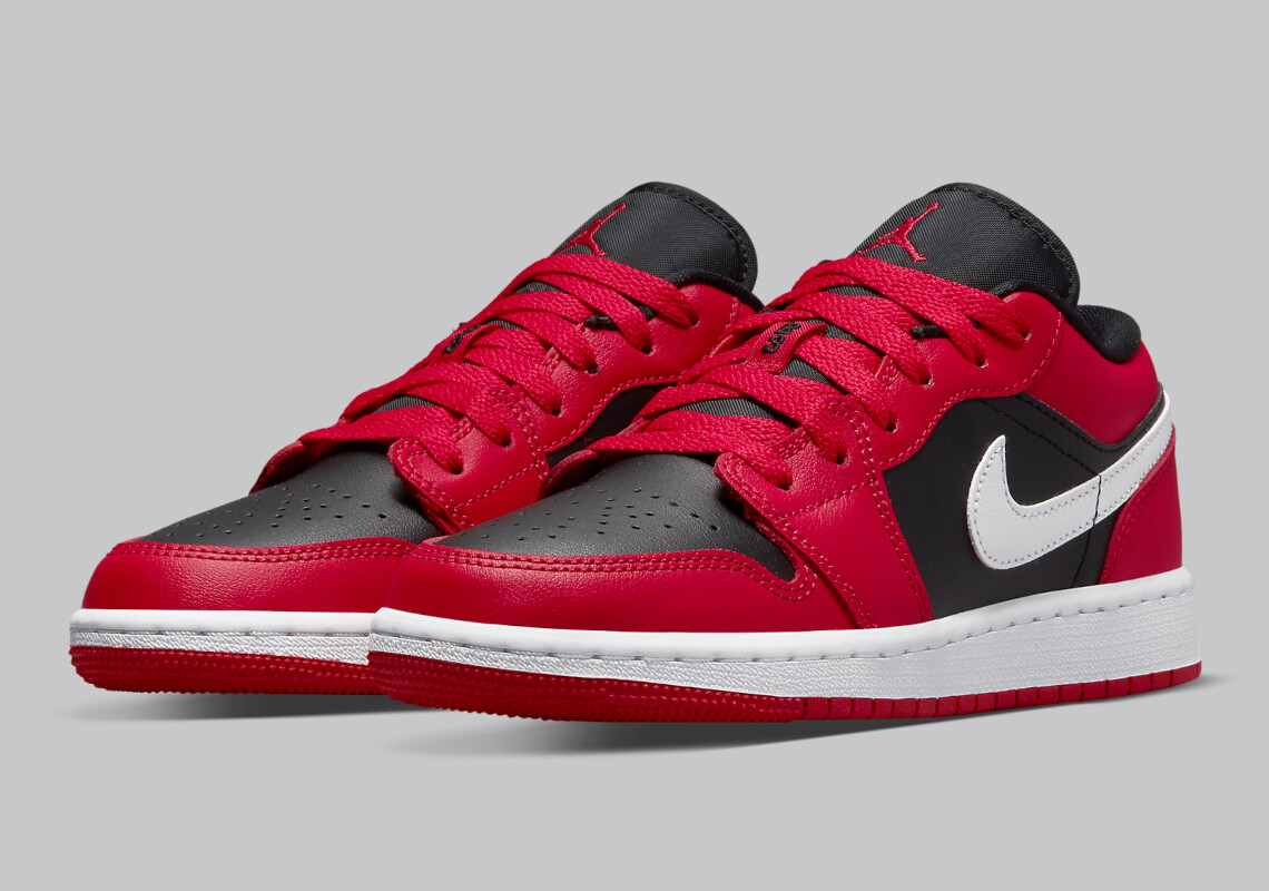 Nike Air Jordan 1 Low Retro Red Black Very Berry 553560-061 – GS Size 5Y 6Y 7Y