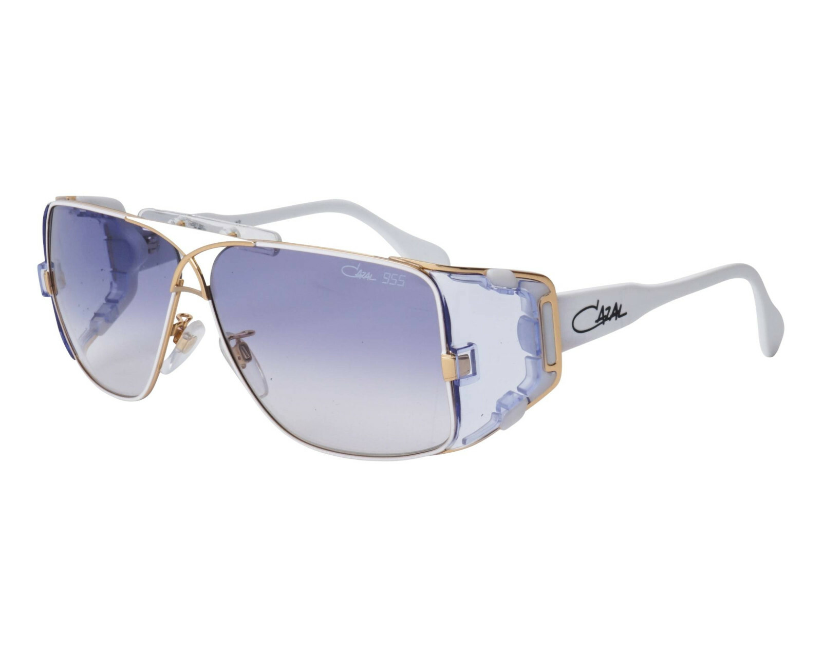 CAZAL MOD 955 COL 332 ICONIC VINTAGE WHITE GOLD SHIELD SUNGLASS MADE IN GERMANY