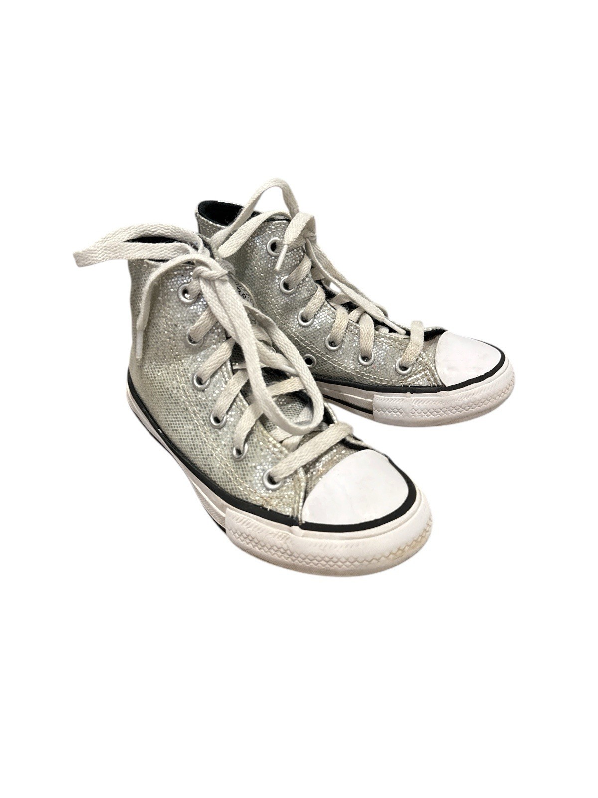 Converse sz 11 kids Chuck Taylor All Star Glitter Silver/Ash Stone/Black