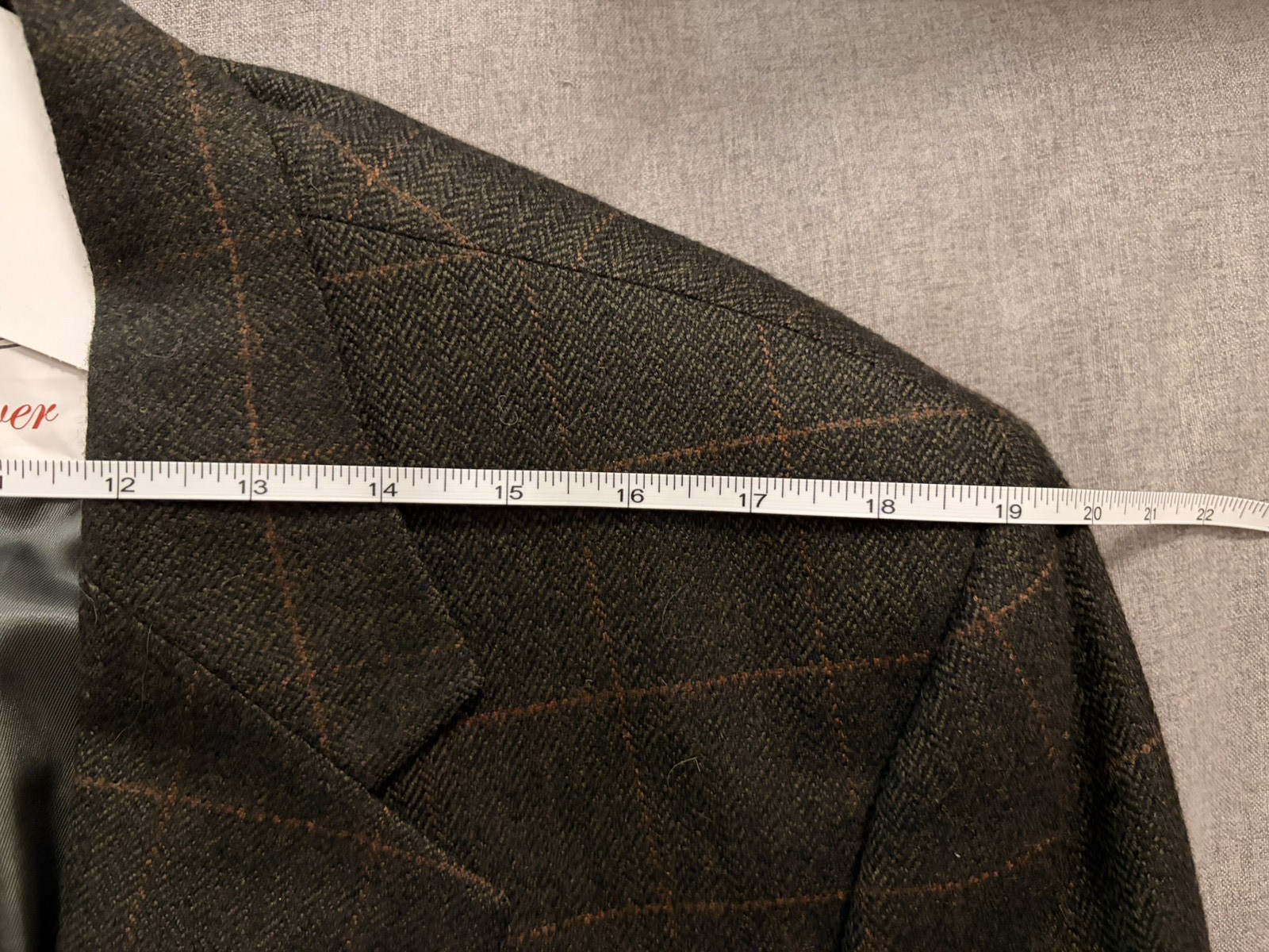 Brooks Brothers 346 Mens Blazer 44L | Dark Grey Plaid Accent | 100% Lambswool