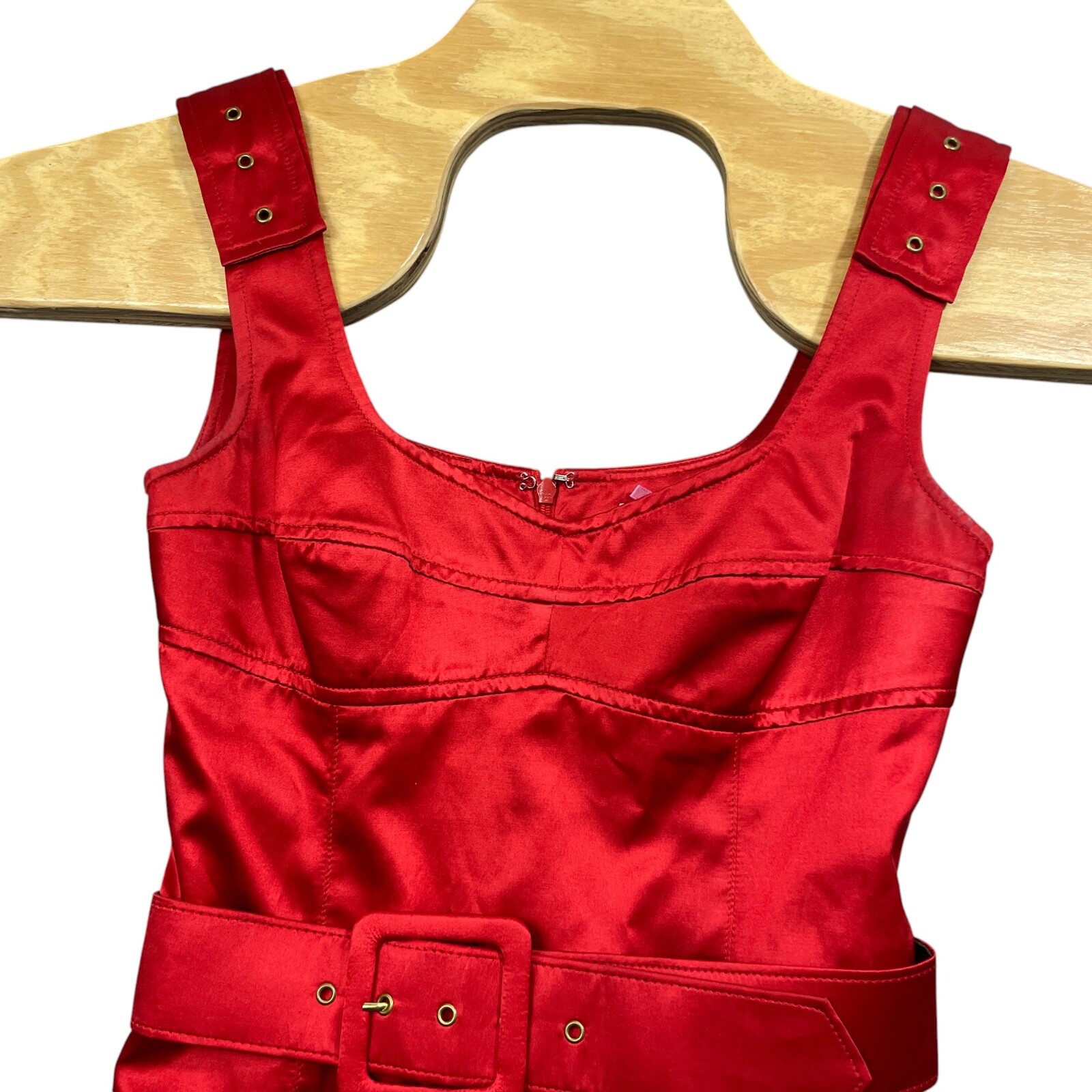 Yoana Baraschi 2 Belted Dress Lined in Polyester Tangerine Cotton Silk
