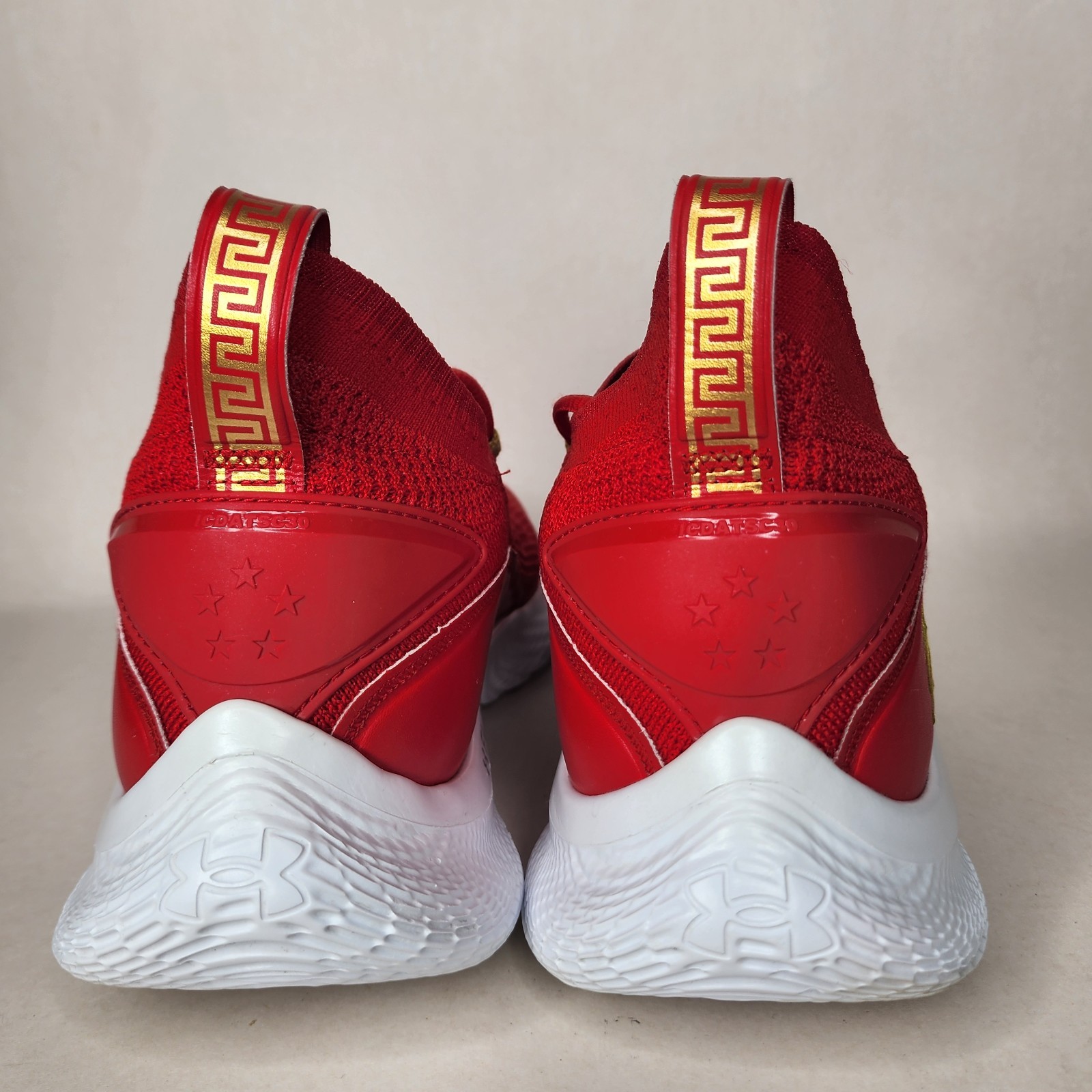 Under Armour Curry 8 Flow Red Gold Chinese New Year Mens 9.5 3024035-600
