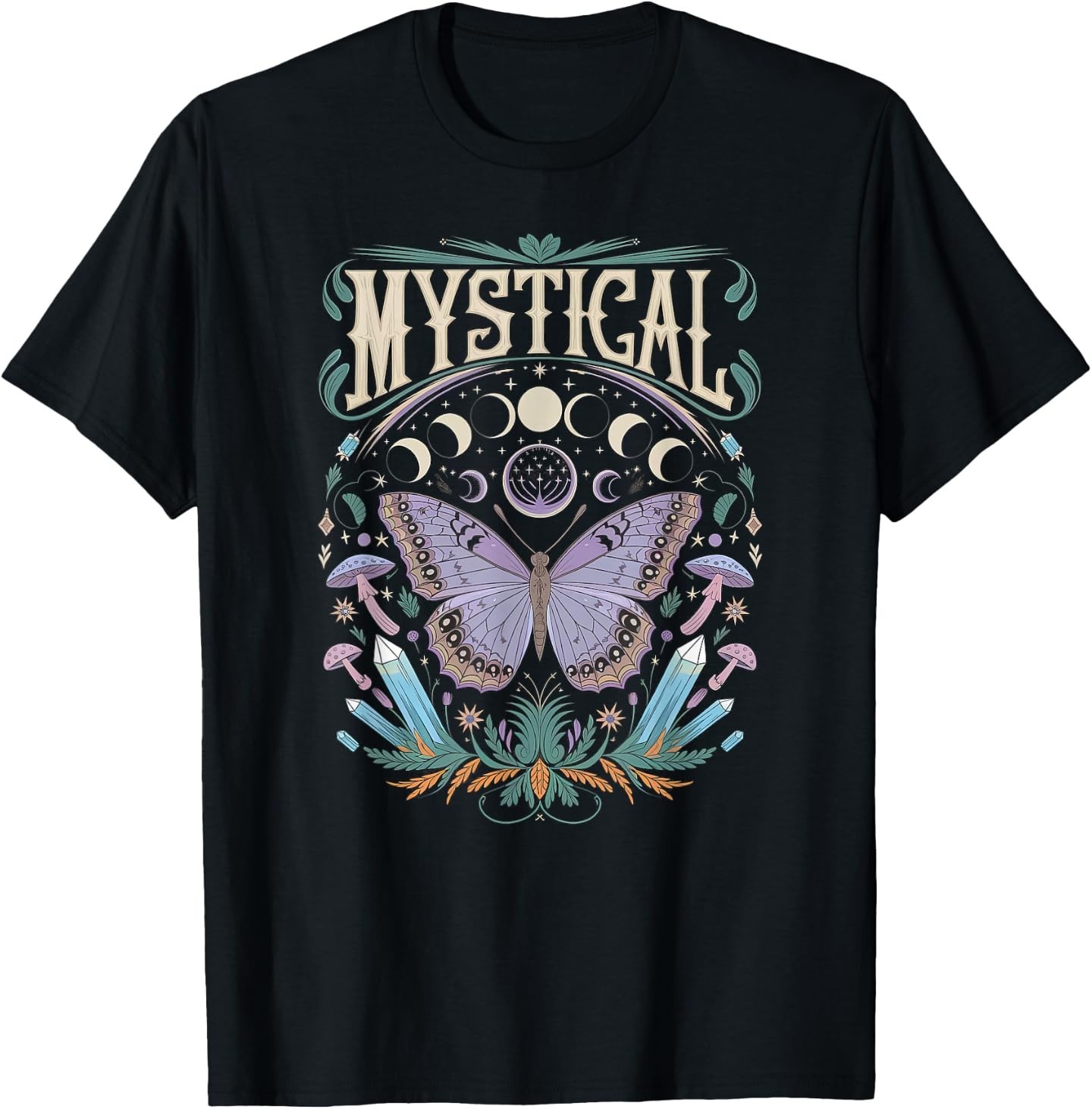 butterfly moonphases flowers T-Shirt