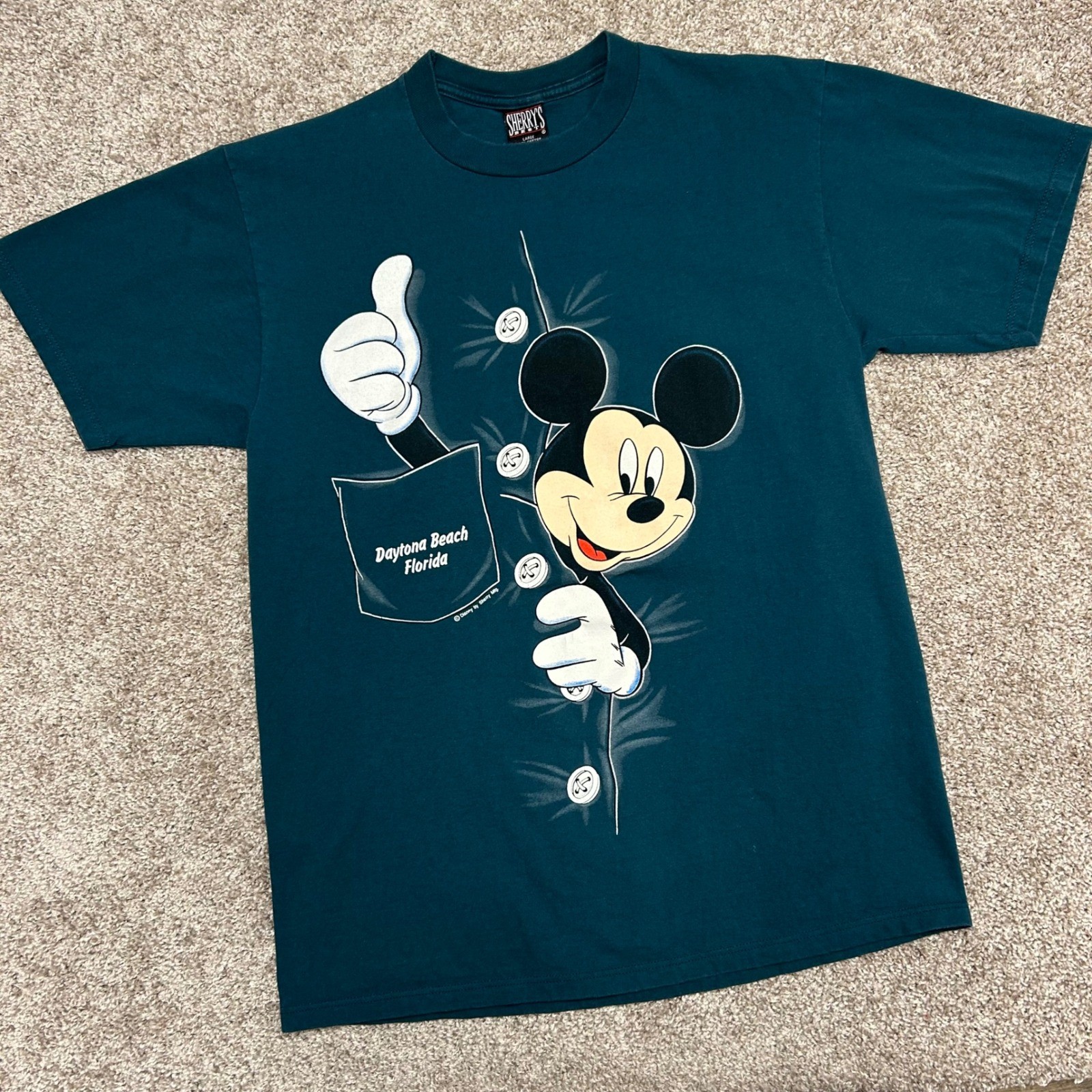 Vintage Mickey Mouse Daytona Beach Florida Tshirt Men Large USA Sherry’s Best