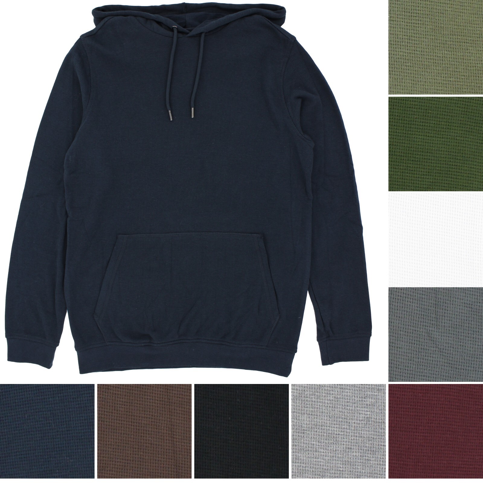 True Classic Men’s Hoodie Shirt Waffle Collection Long Sleeve Knit Thermal