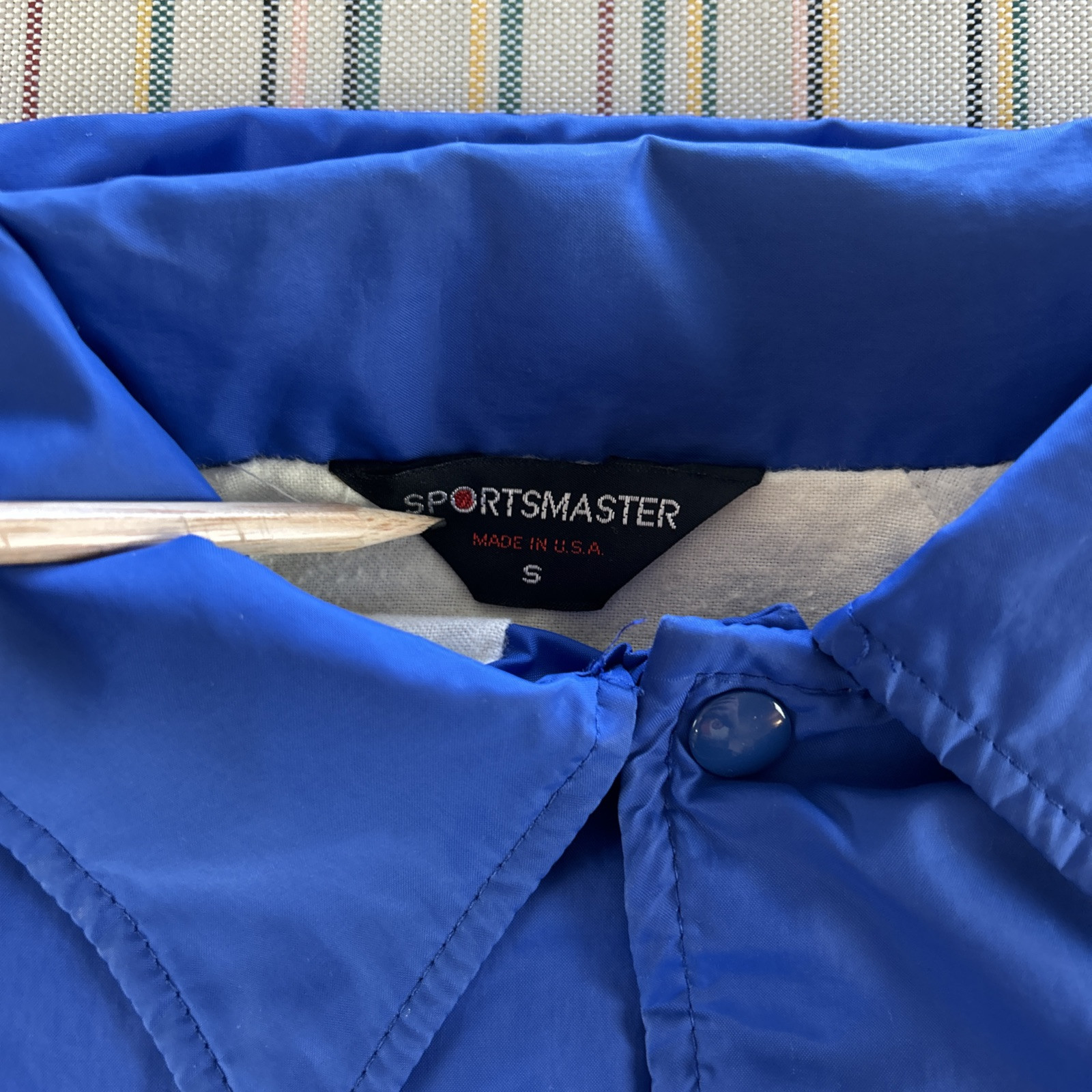 VTG United Arab Emirates Dubai Windbreaker Jacket Mens Small Blue Snap Y2K #8254