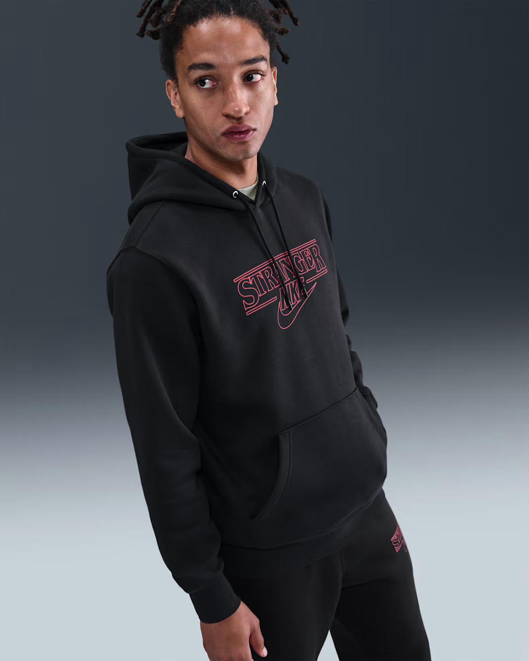 Nike X Stranger Things Pullover Hoodie – Black / IF8519-010 / Expedited Shipping
