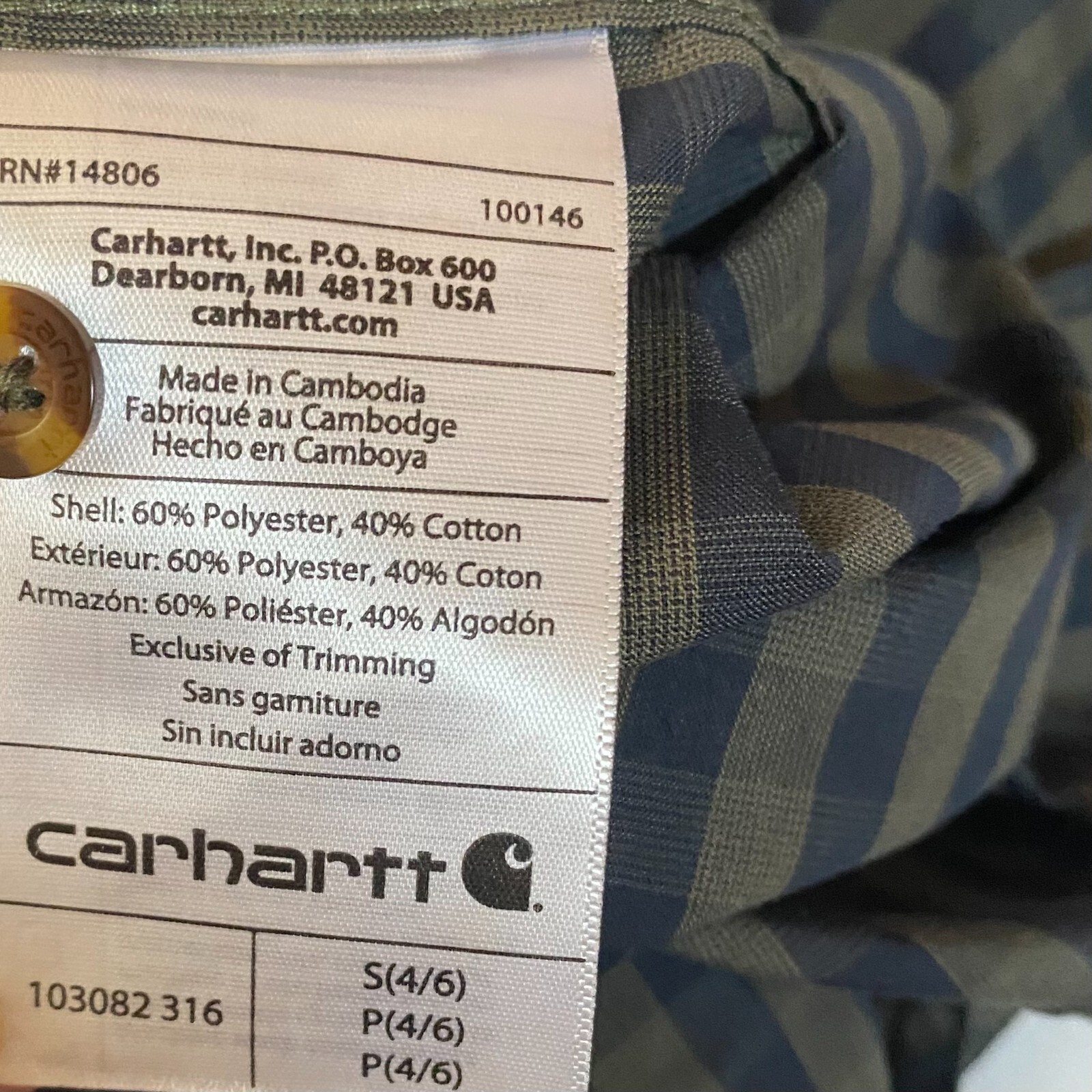 Carhartt Shirt Womens Small Army Green Blue Force Rancher Cargo Spread Collar