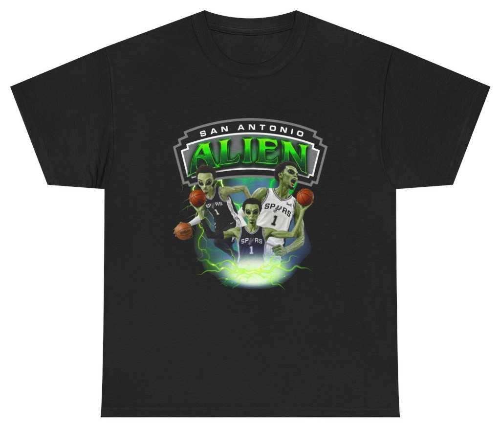 Wemby Alien Bootleg Spurs Tee | Unethical Threads
