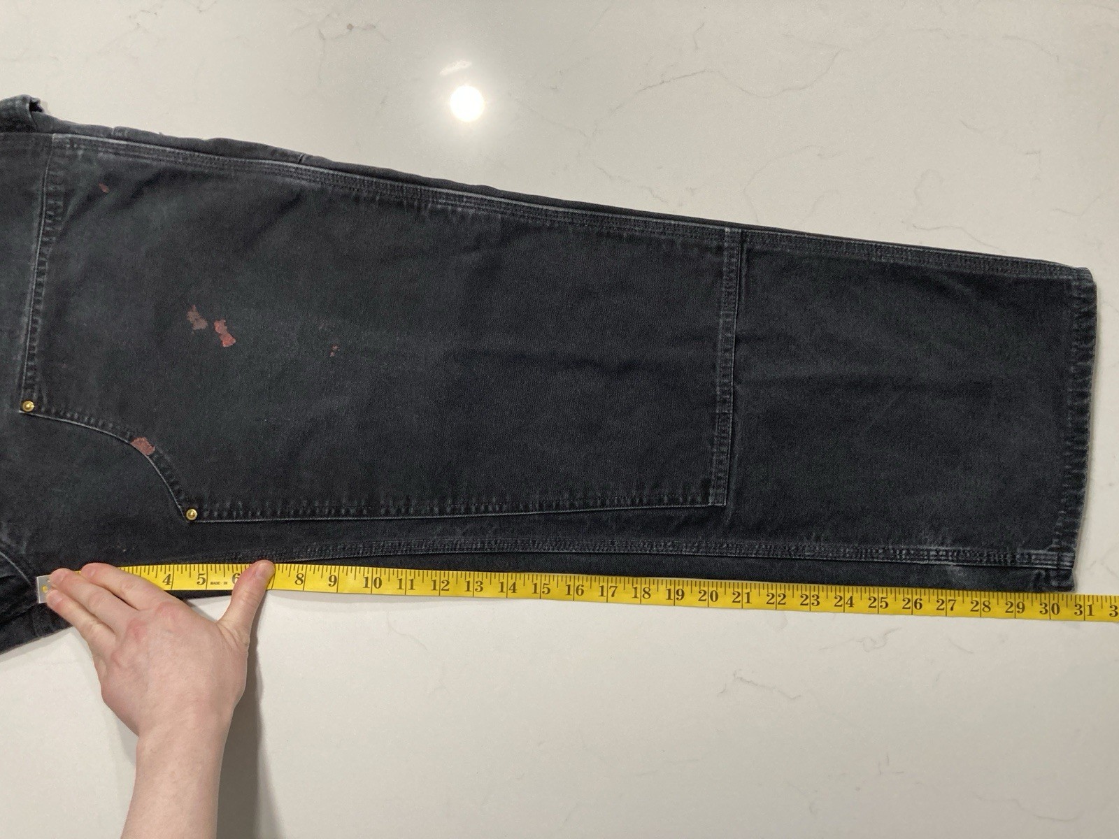 Carhartt B01 BLK Double Knee Work Pants Mens 40×32 (Fits 38×30) Distressed