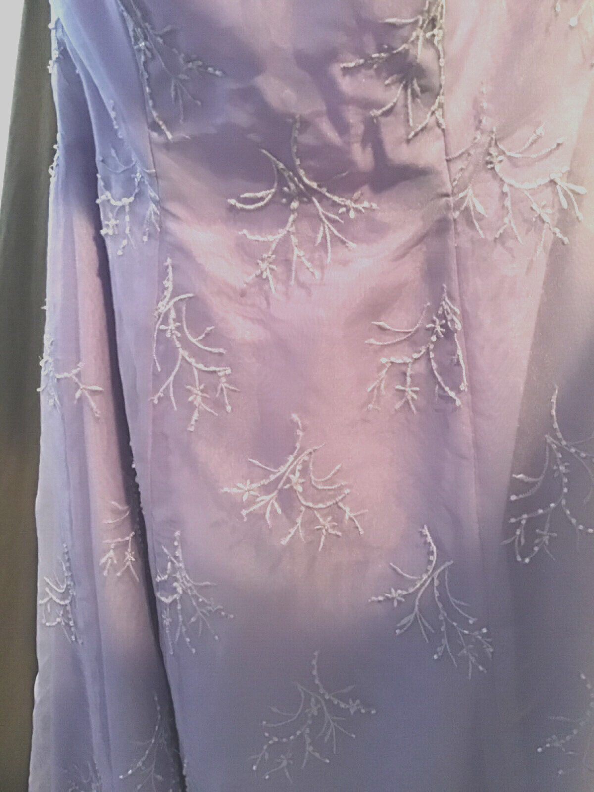 Mori Lee Beaded Embroidered pageant prom formal evening occasion purple dress 8