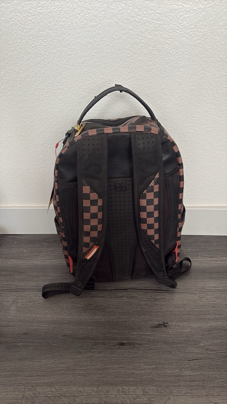 Sprayground Unisex Kids Small Checkered Shark Mouth Backpack Outer Pockets