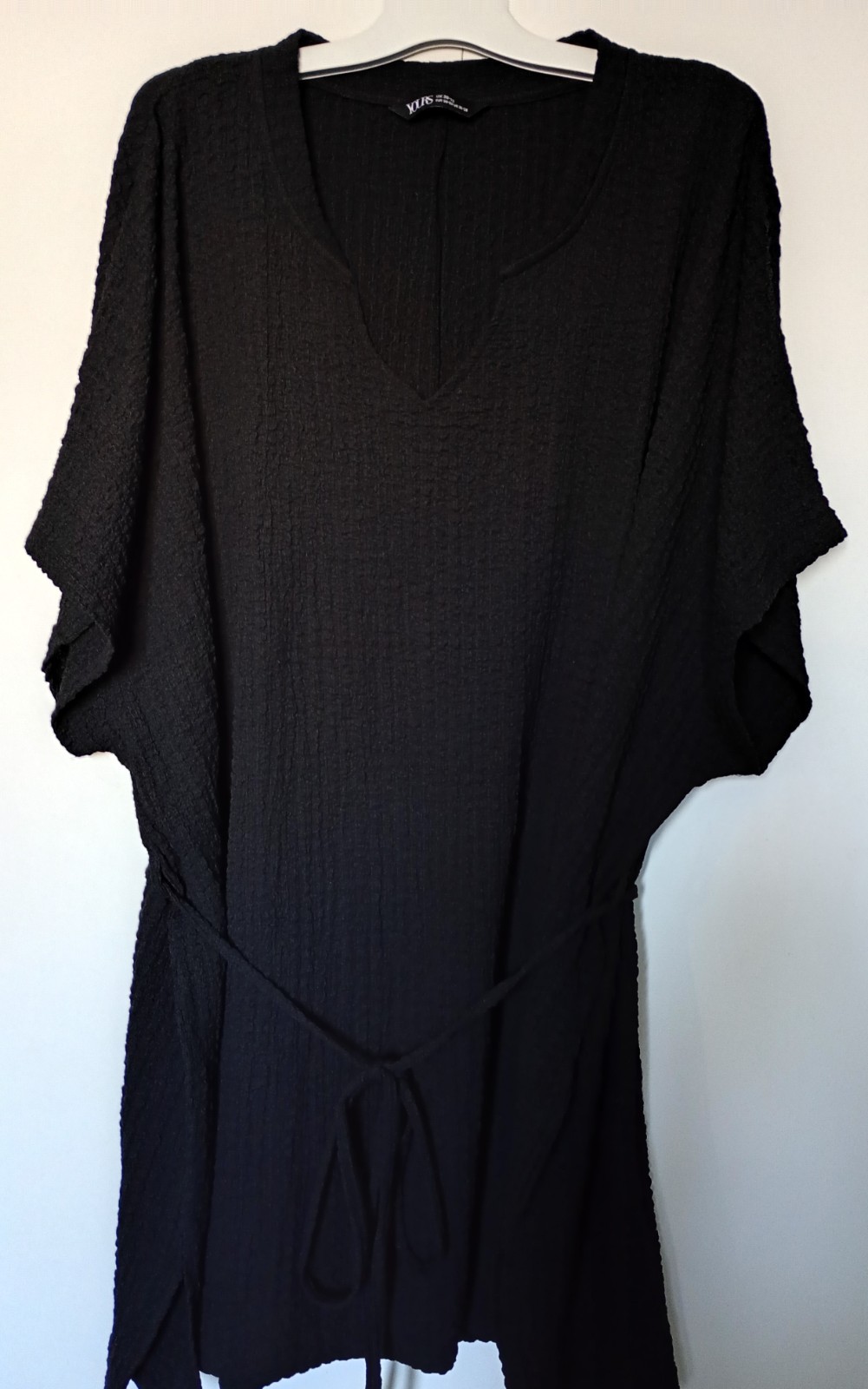 Yours Black Textured Tunic Top. With Belt. Plus Size. 30/32. New Without Tag